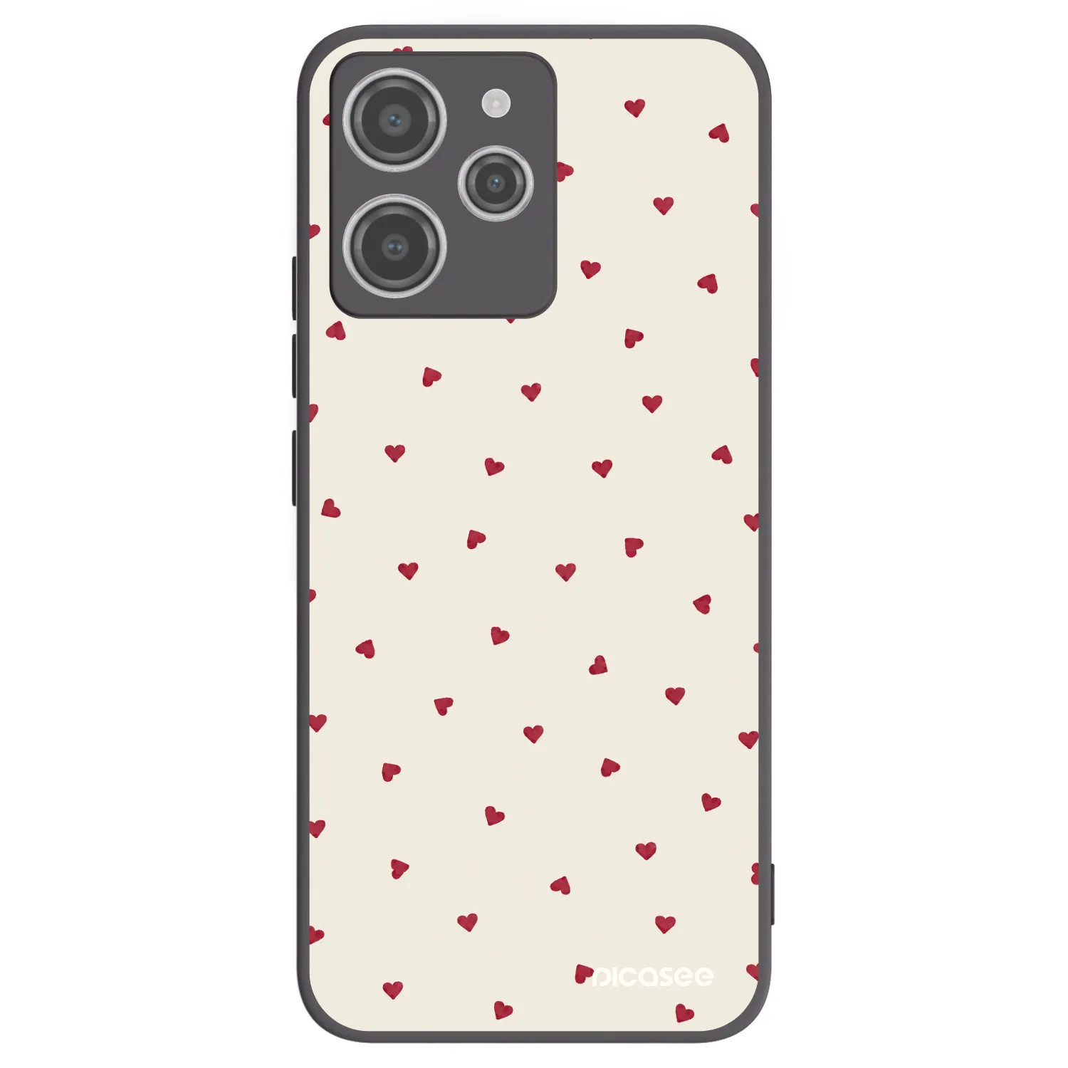 Picasee Μαύρη θήκη σιλικόνης για Xiaomi Redmi 12 4G - Little Love