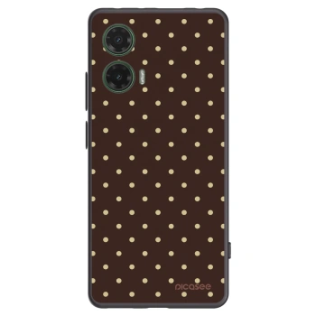 Picasee Μαύρη θήκη σιλικόνης για Motorola Moto G35 5G - Vanilla Dots & Chocolate