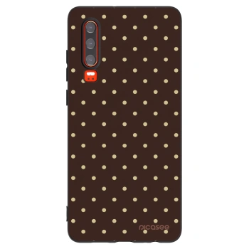 Picasee Μαύρη θήκη σιλικόνης για Huawei P30 - Vanilla Dots & Chocolate