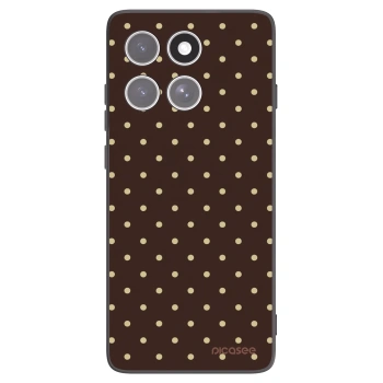 Picasee Μαύρη θήκη σιλικόνης για Motorola Edge 60 Pro - Vanilla Dots & Chocolate