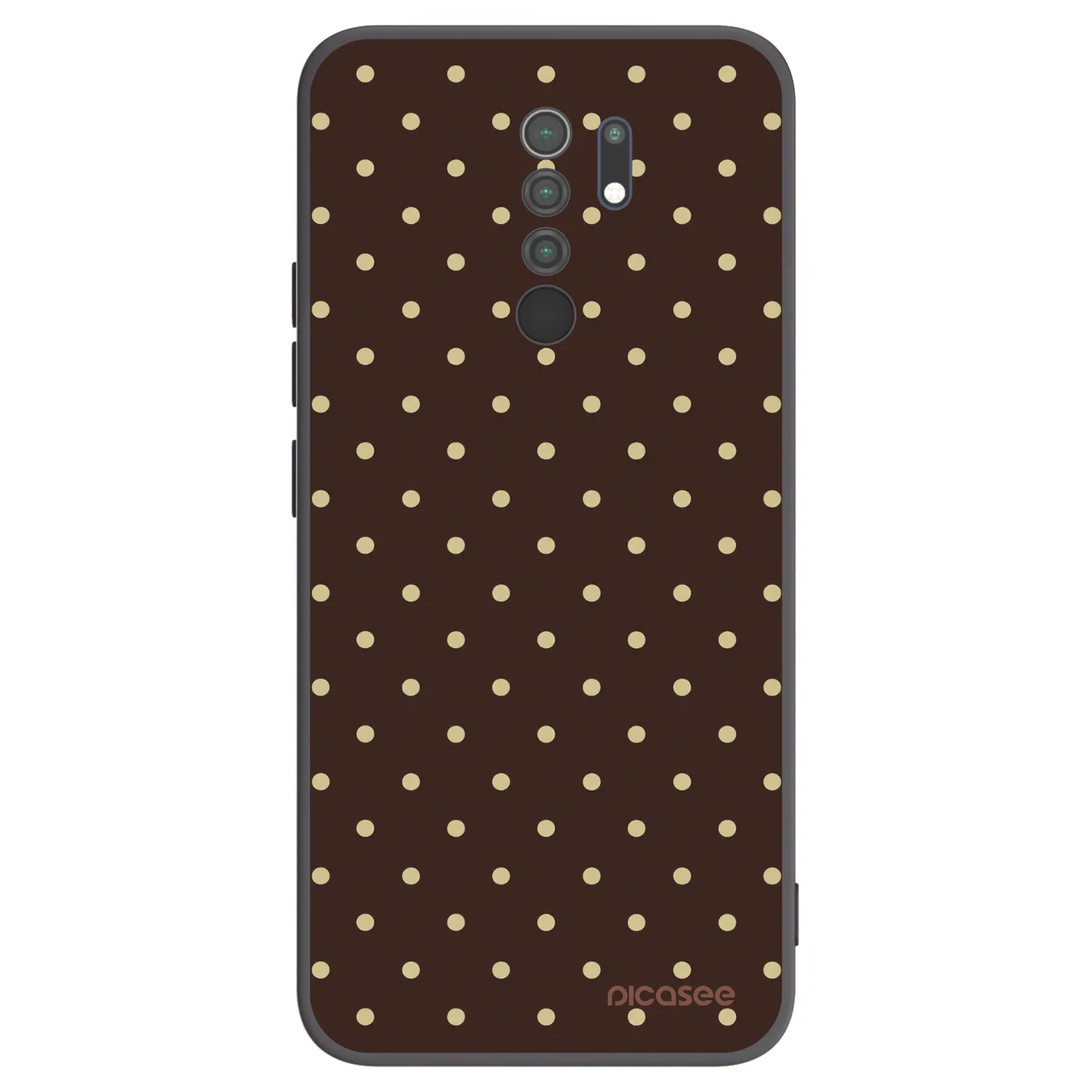 Picasee Μαύρη θήκη σιλικόνης για Xiaomi Redmi 9 - Vanilla Dots & Chocolate