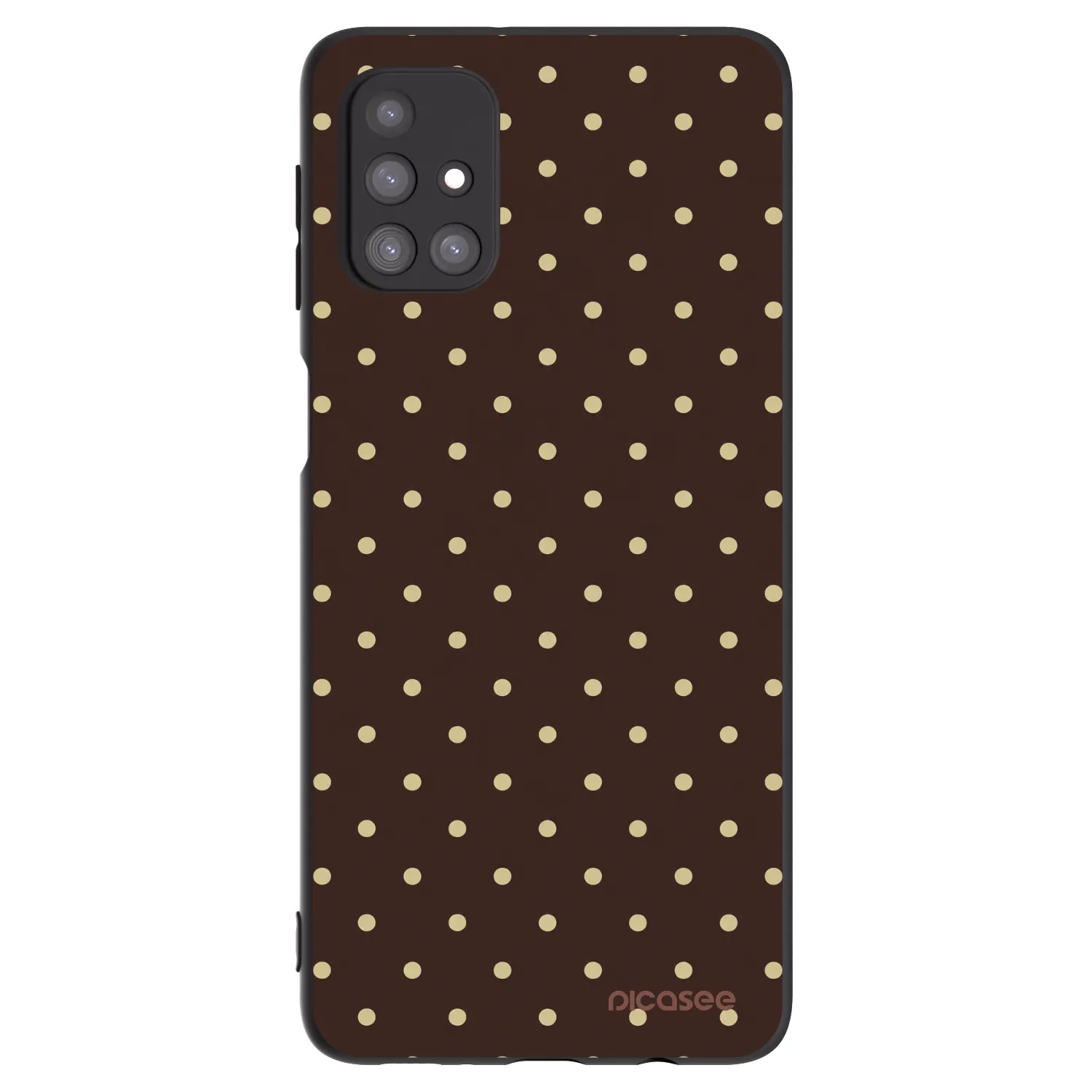 Picasee Μαύρη θήκη σιλικόνης για Samsung Galaxy M31s - Vanilla Dots & Chocolate