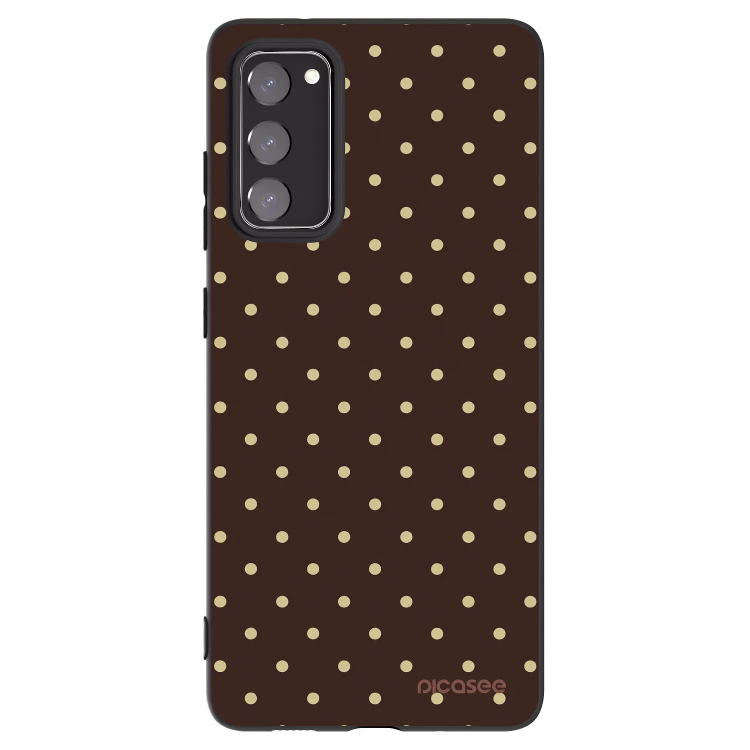 Picasee Μαύρη θήκη σιλικόνης για Samsung Galaxy S20 FE - Vanilla Dots & Chocolate