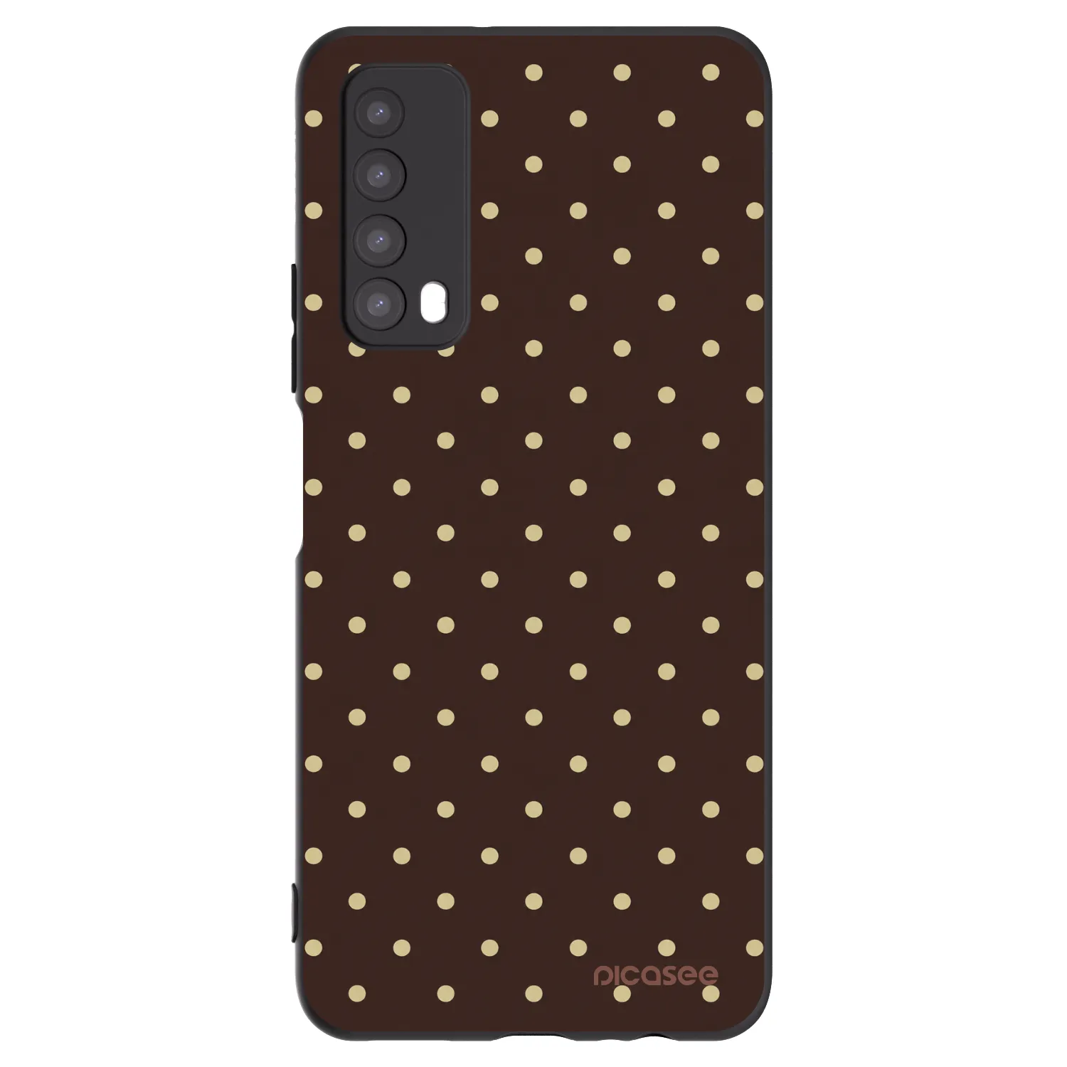Picasee Μαύρη θήκη σιλικόνης για Huawei P Smart 2021 - Vanilla Dots & Chocolate