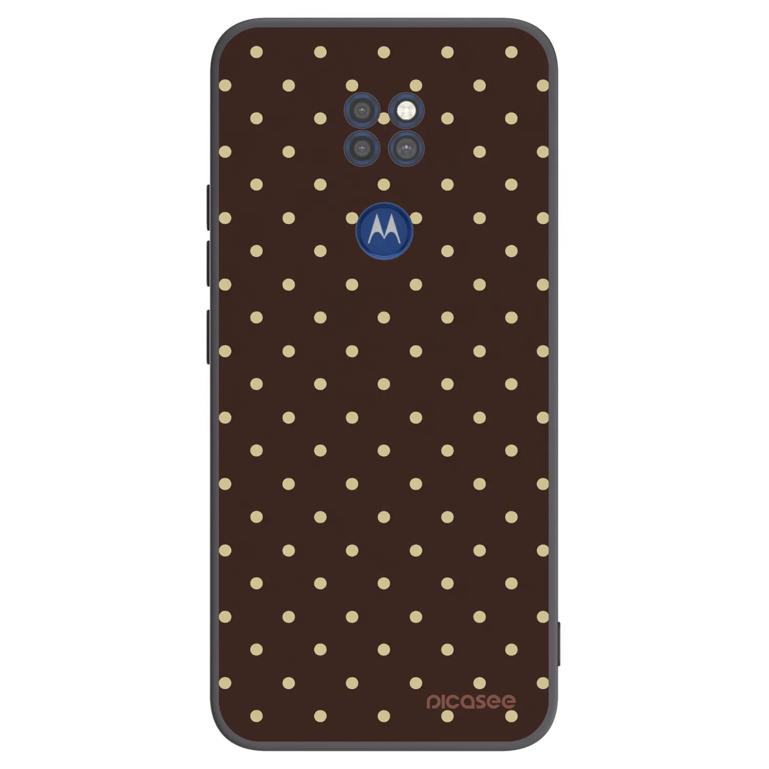 Picasee Μαύρη θήκη σιλικόνης για Motorola Moto G9 Play - Vanilla Dots & Chocolate