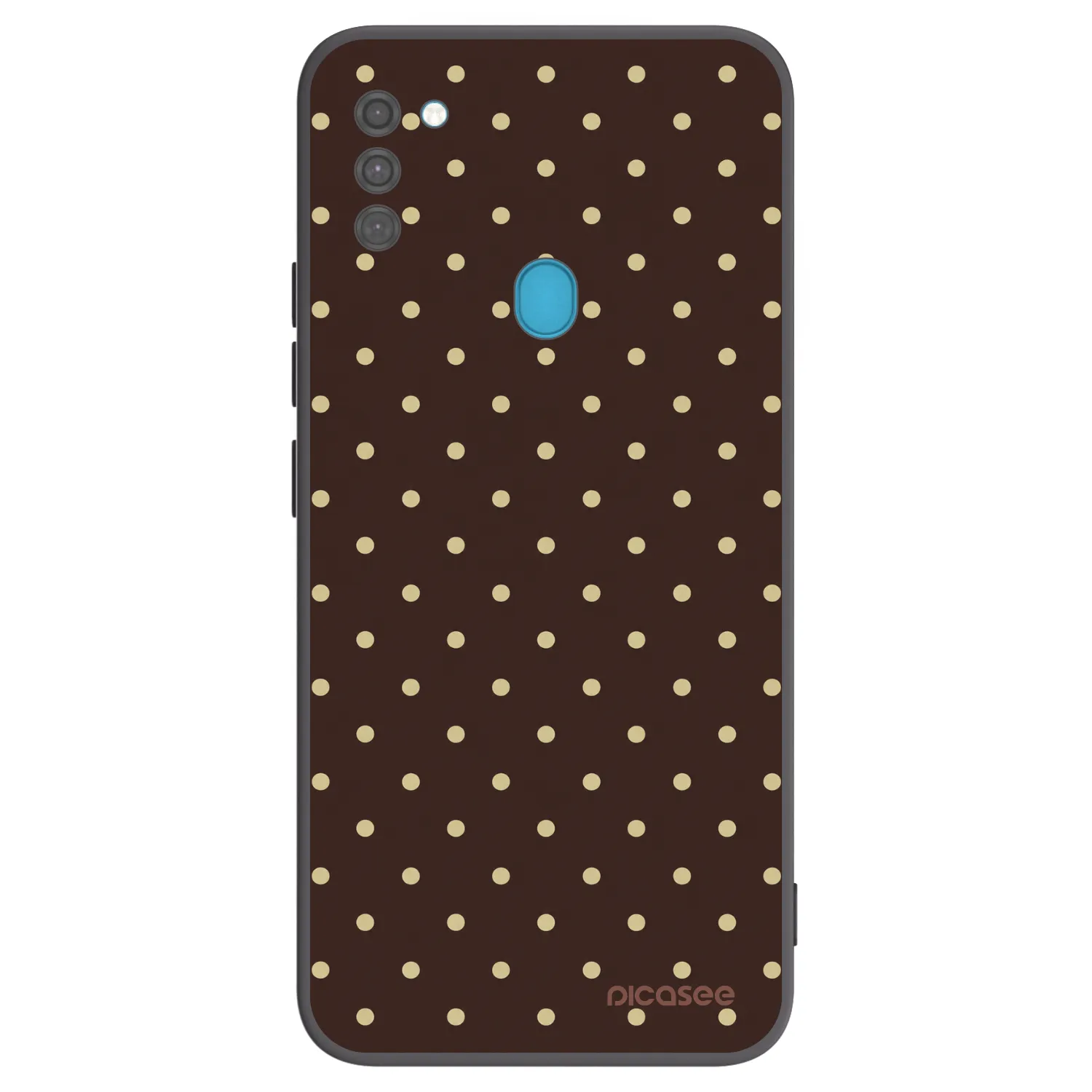 Picasee Μαύρη θήκη σιλικόνης για Samsung Galaxy M11 - Vanilla Dots & Chocolate