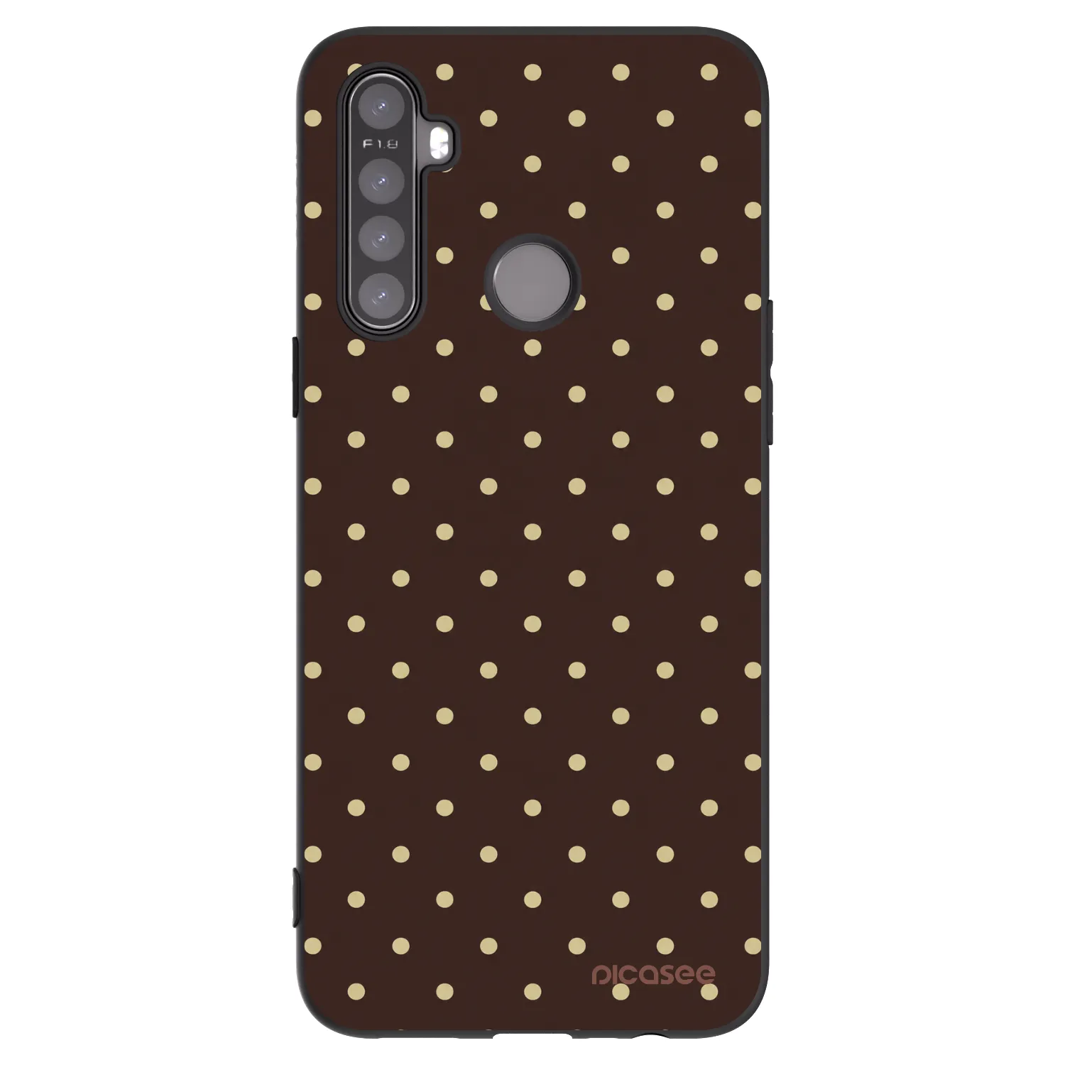 Picasee Μαύρη θήκη σιλικόνης για Realme 6i - Vanilla Dots & Chocolate
