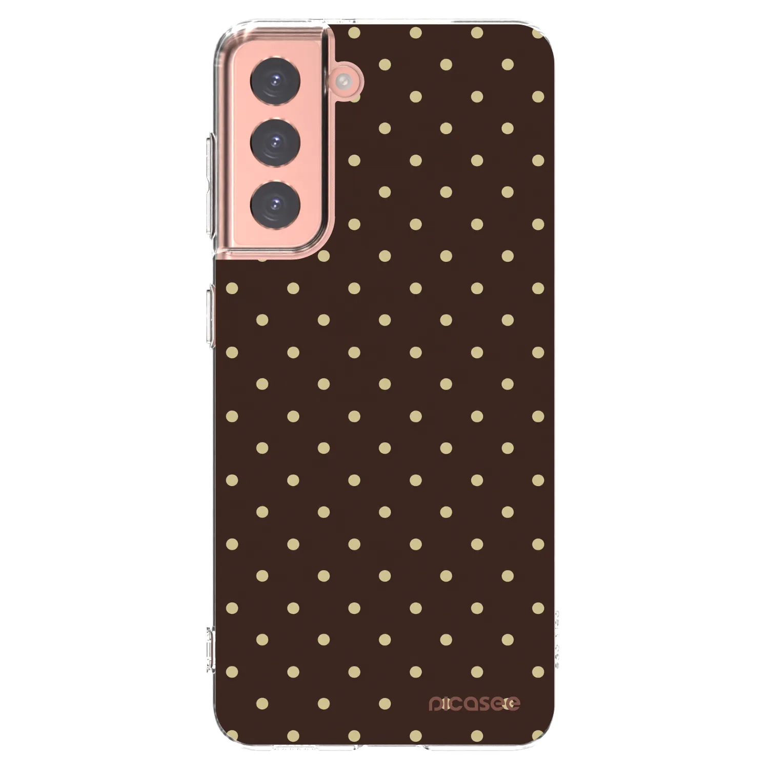Picasee διαφανής θήκη σιλικόνης Samsung Galaxy S21 5G G991B - Vanilla Dots & Chocolate