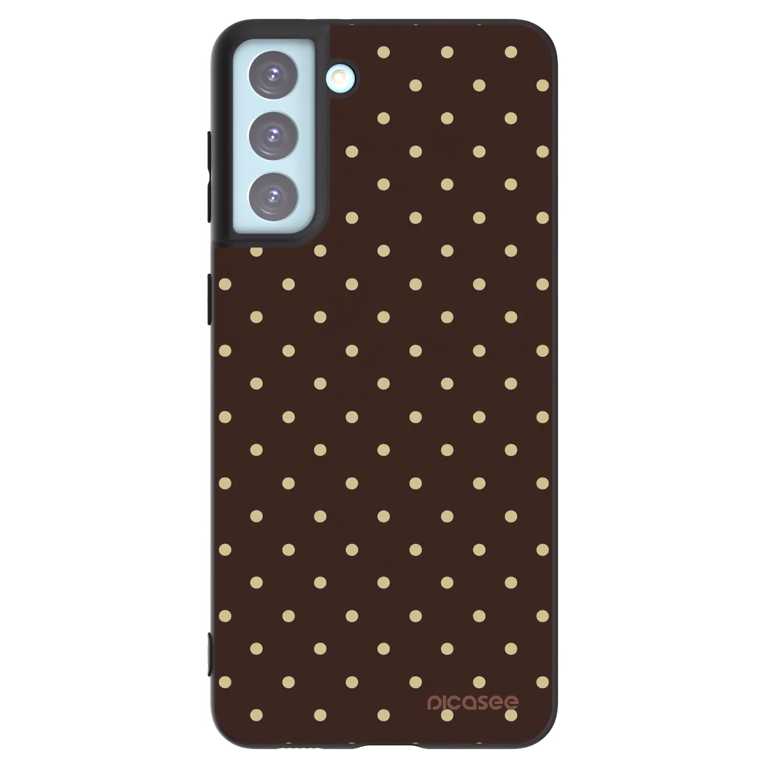 Picasee Μαύρη θήκη σιλικόνης για Samsung Galaxy S21+ 5G G996F - Vanilla Dots & Chocolate