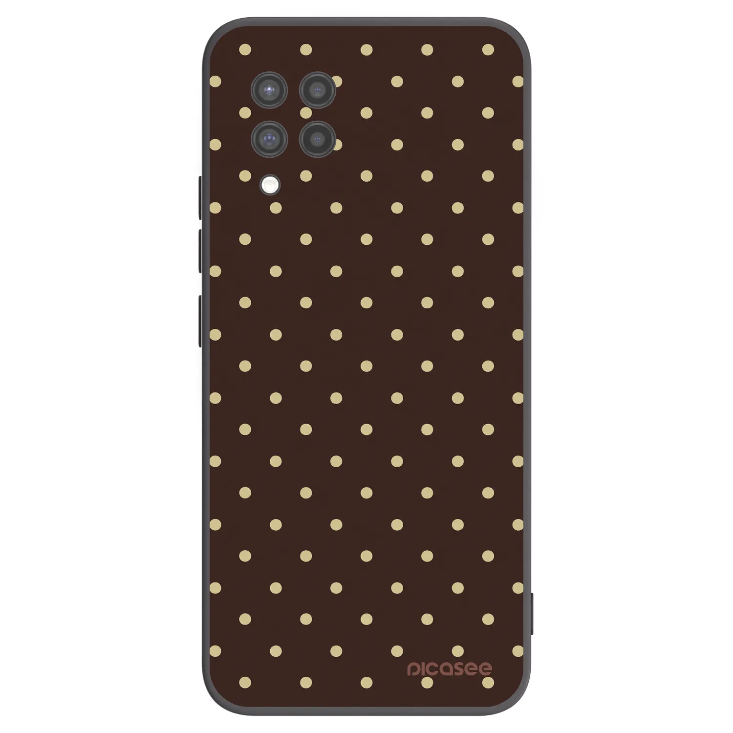 Picasee Μαύρη θήκη σιλικόνης για Samsung Galaxy A42 A426B - Vanilla Dots & Chocolate