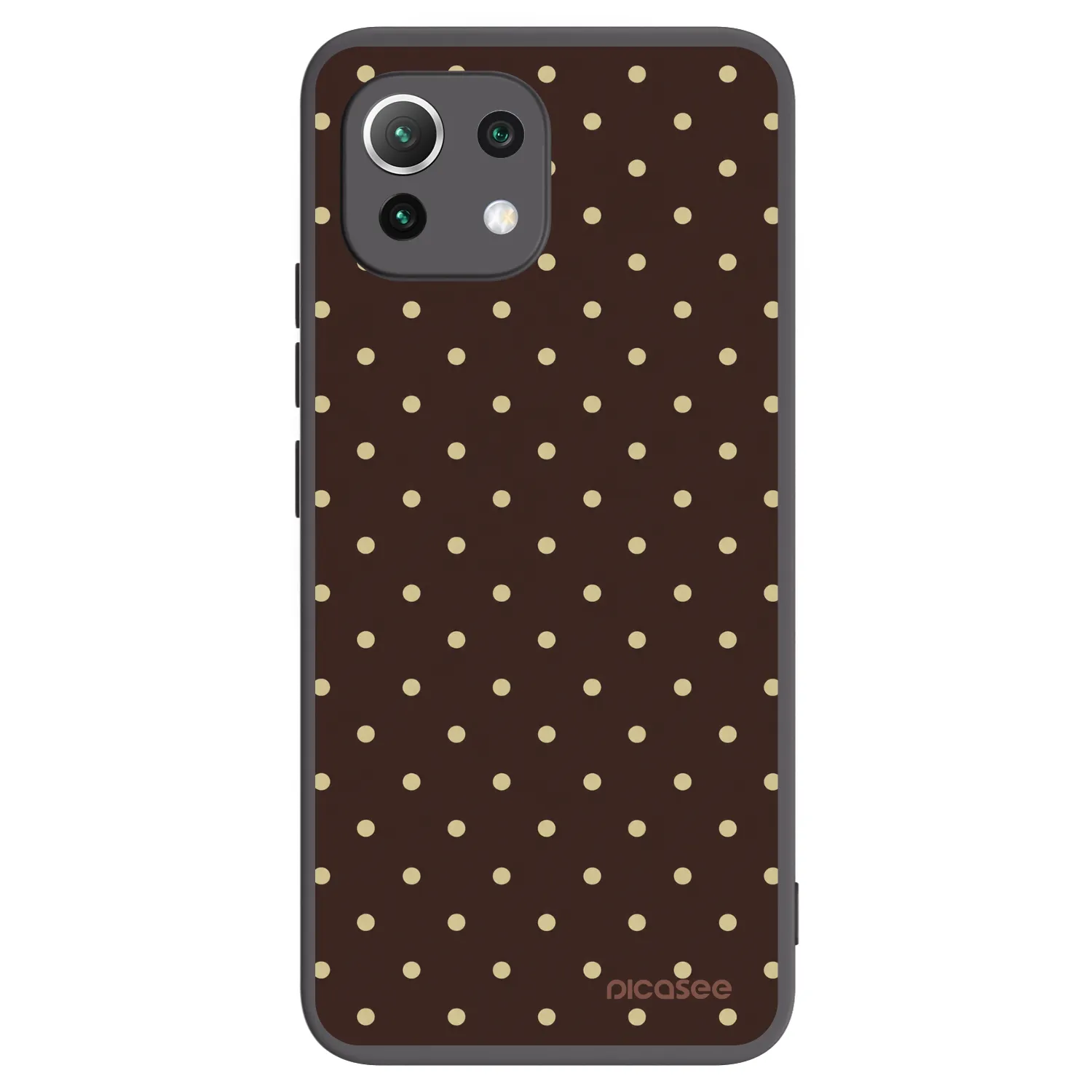 Picasee Μαύρη θήκη σιλικόνης για Xiaomi Mi 11 Lite - Vanilla Dots & Chocolate
