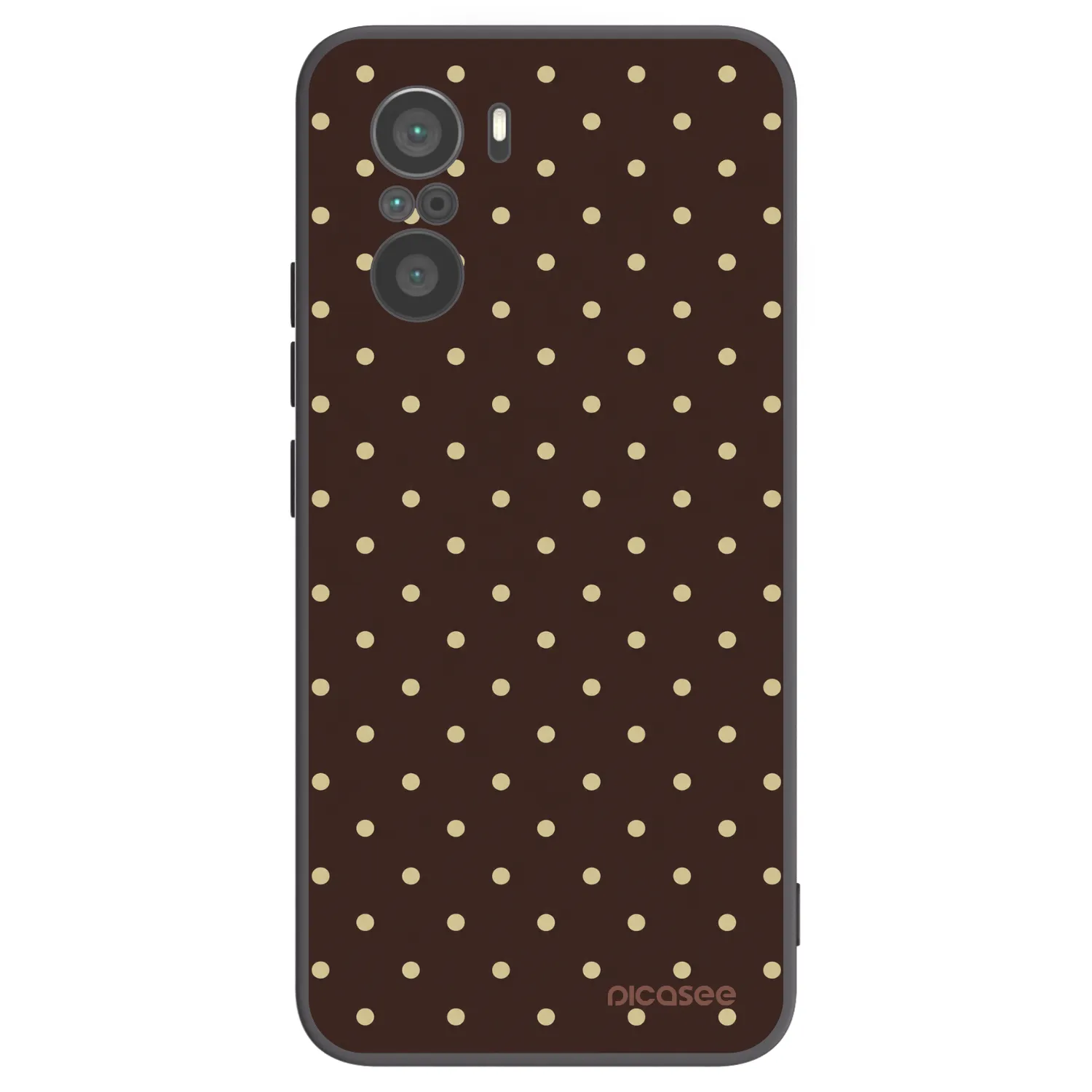 Picasee Μαύρη θήκη σιλικόνης για Xiaomi Poco F3 - Vanilla Dots & Chocolate