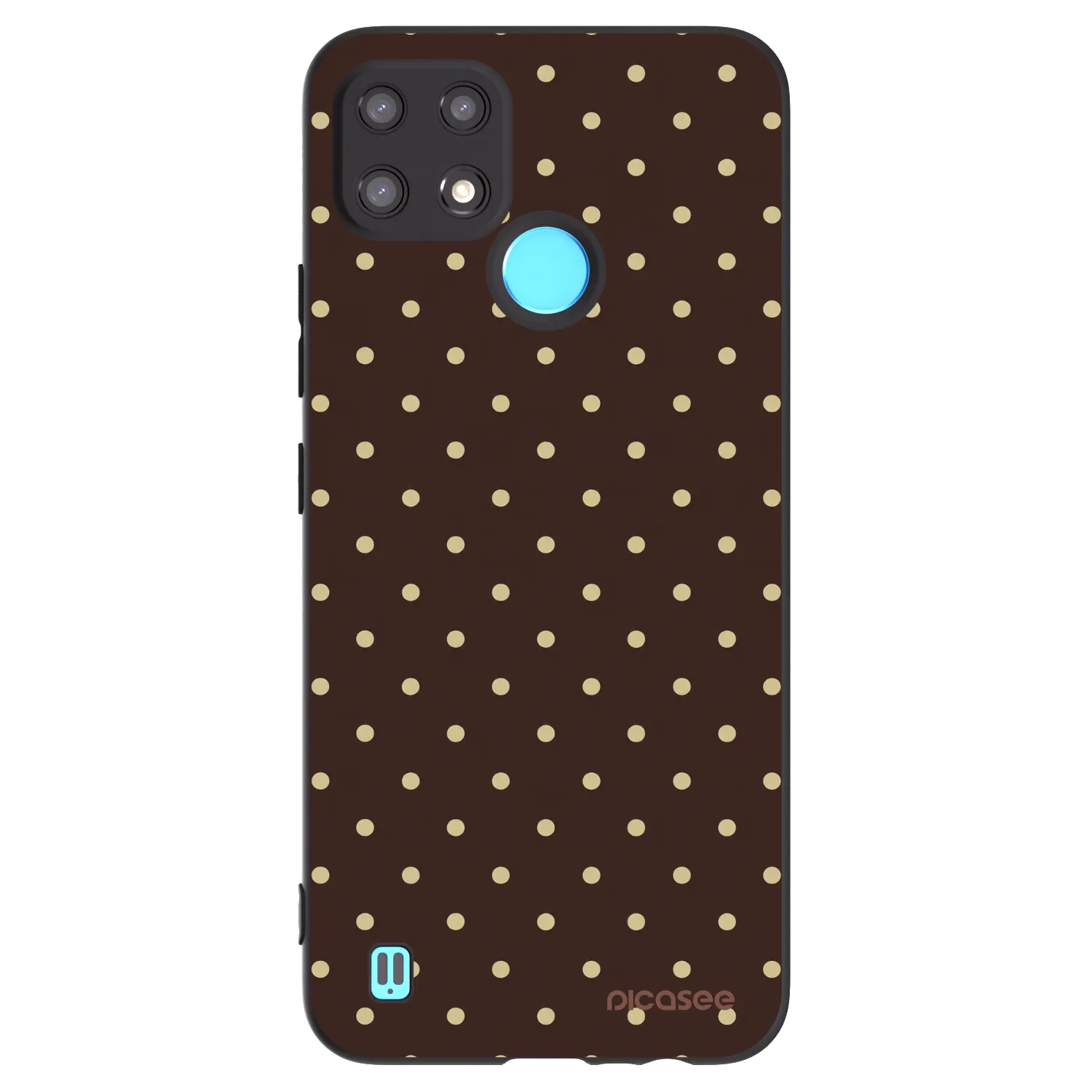 Picasee Μαύρη θήκη σιλικόνης για Realme C21 - Vanilla Dots & Chocolate