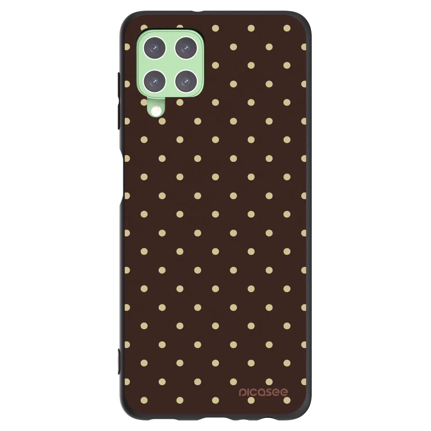 Picasee Μαύρη θήκη σιλικόνης για Samsung Galaxy A22 A225F 4G - Vanilla Dots & Chocolate