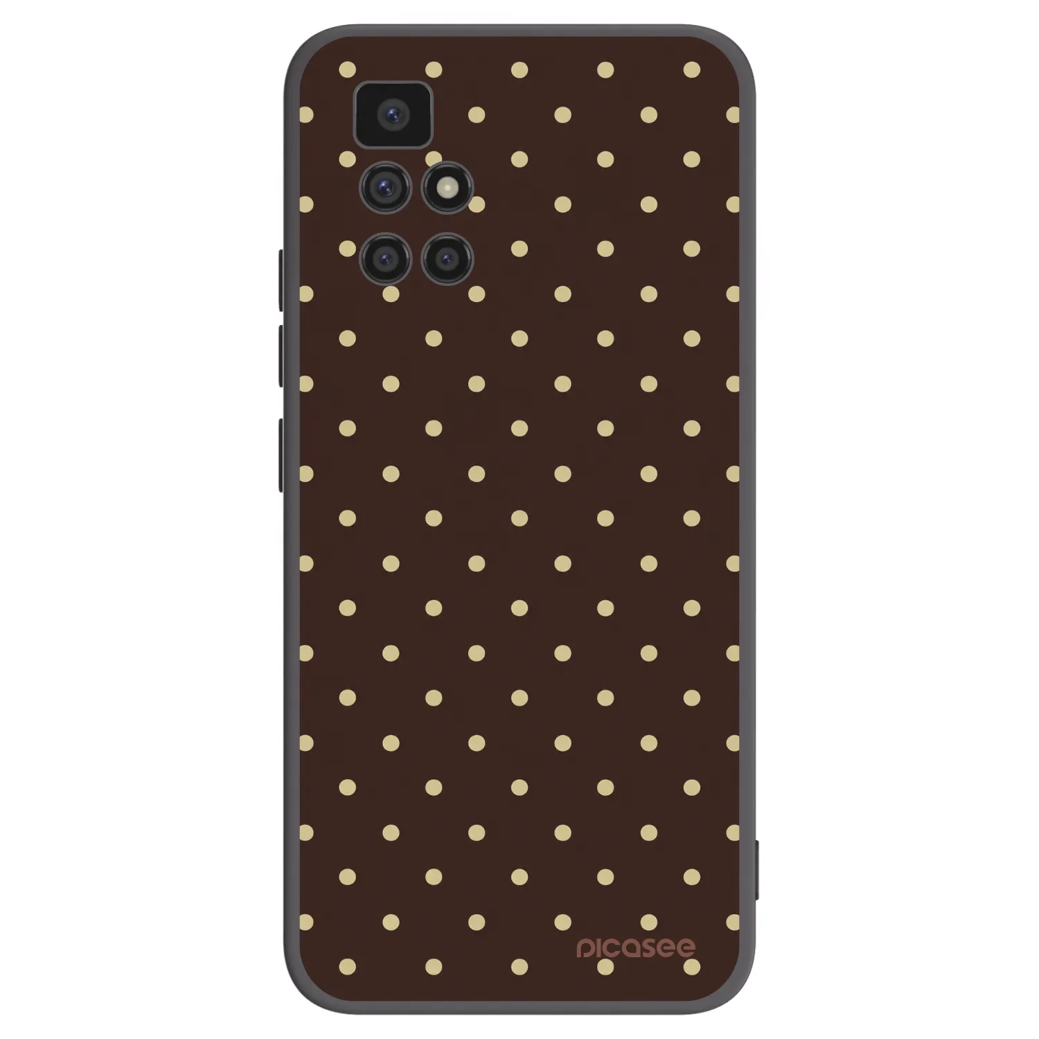 Picasee Μαύρη θήκη σιλικόνης για Xiaomi Redmi 10 - Vanilla Dots & Chocolate