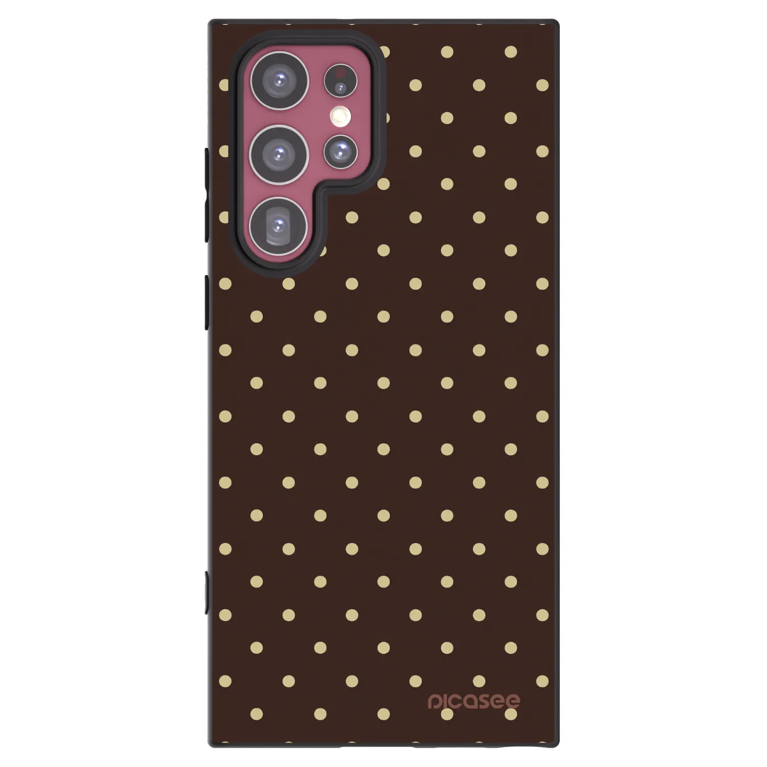 Picasee Μαύρη θήκη σιλικόνης για Samsung Galaxy S22 Ultra 5G - Vanilla Dots & Chocolate