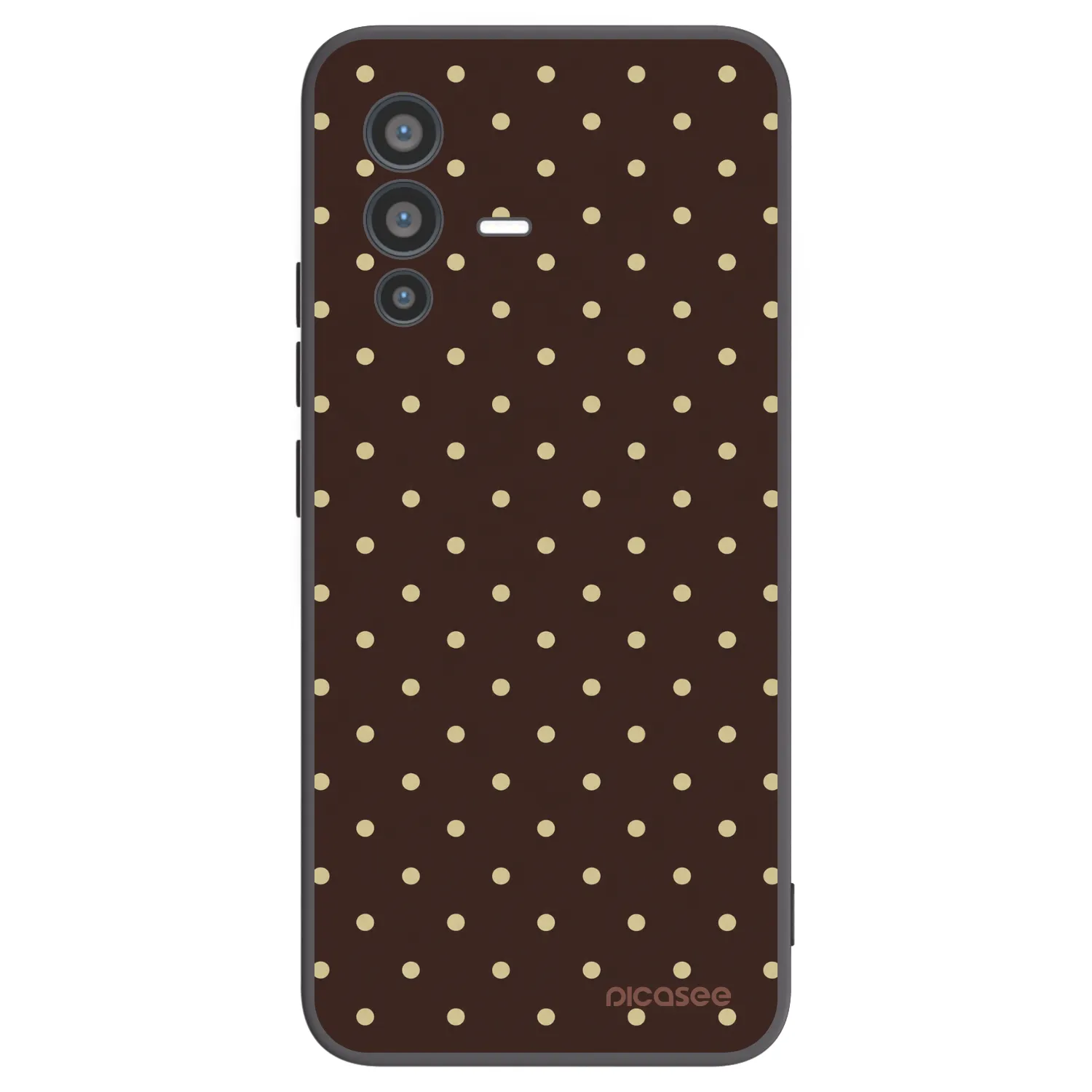 Picasee Μαύρη θήκη σιλικόνης για Vivo V23 5G - Vanilla Dots & Chocolate