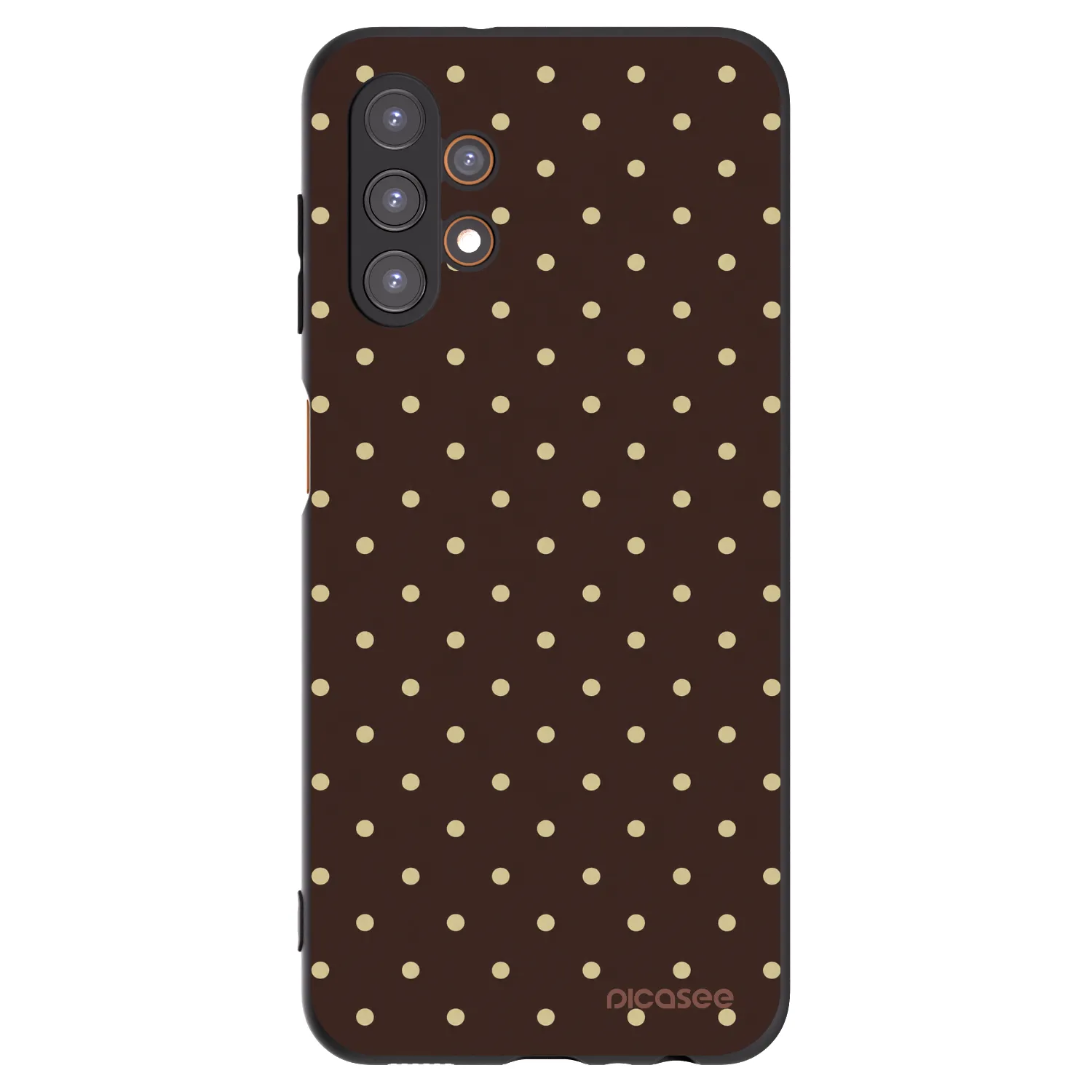 Picasee Μαύρη θήκη σιλικόνης για Samsung Galaxy A13 4G A135 - Vanilla Dots & Chocolate