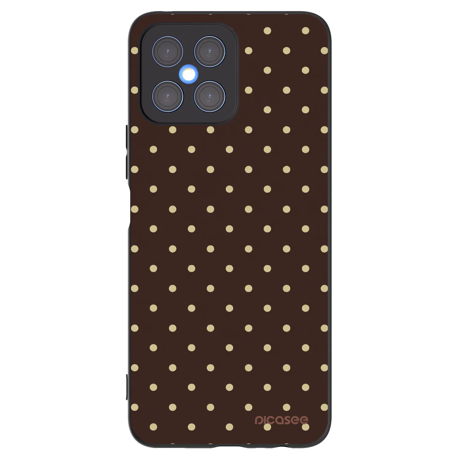 Picasee Μαύρη θήκη σιλικόνης για Honor X8 4G - Vanilla Dots & Chocolate