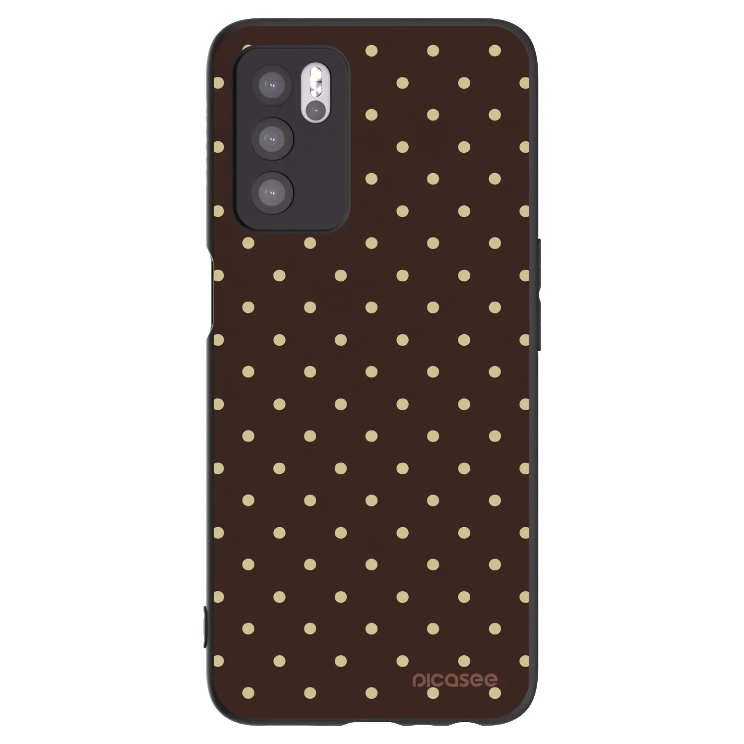 Picasee Μαύρη θήκη σιλικόνης για OPPO A16s - Vanilla Dots & Chocolate