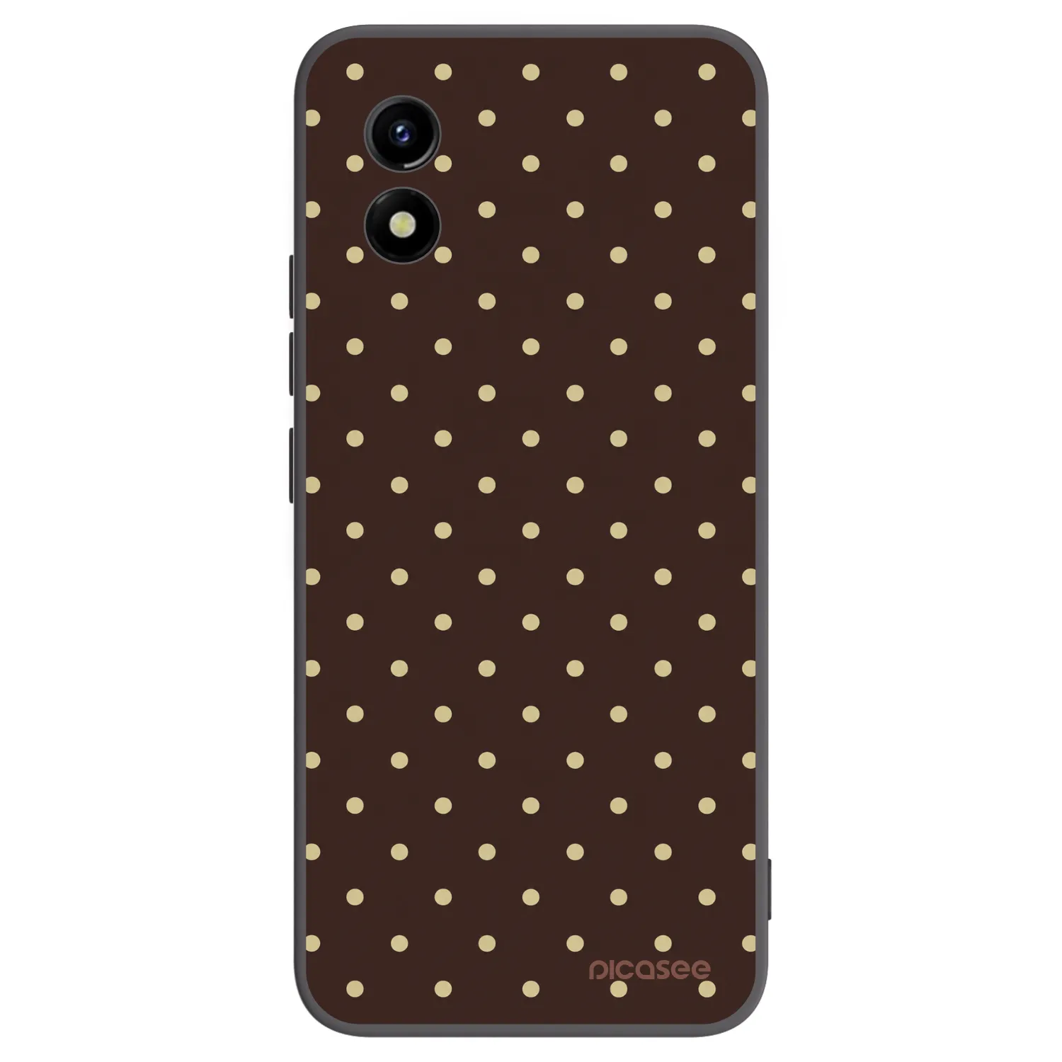 Picasee Μαύρη θήκη σιλικόνης για Vivo Y01 - Vanilla Dots & Chocolate