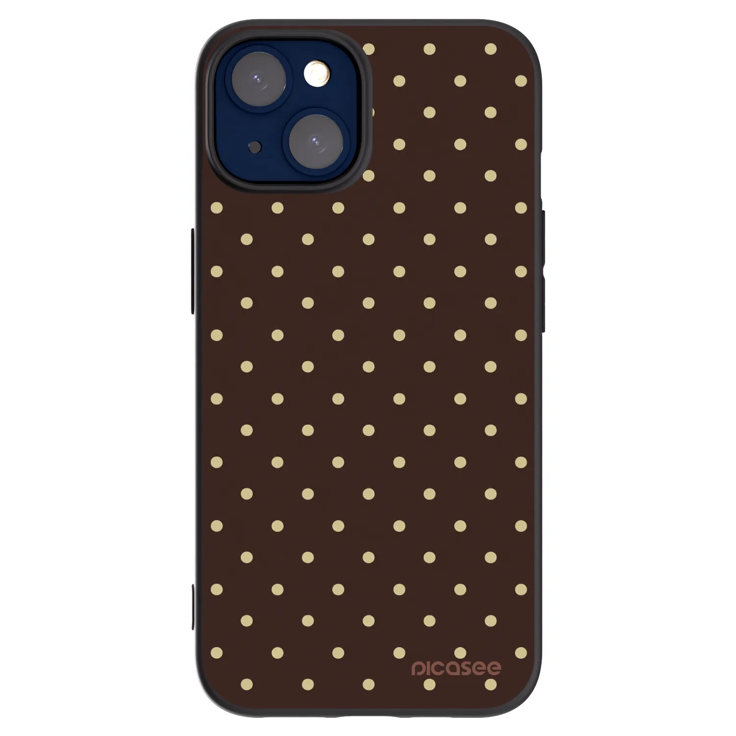 Picasee Μαύρη θήκη σιλικόνης για Apple iPhone 14 - Vanilla Dots & Chocolate