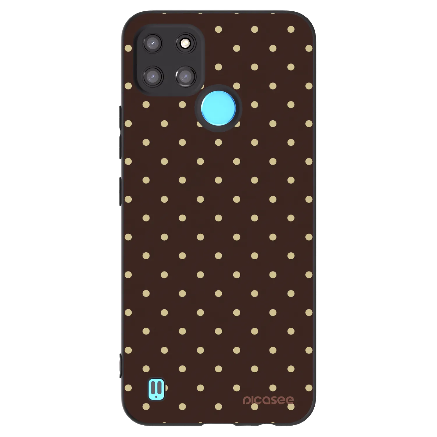 Picasee Μαύρη θήκη σιλικόνης για Realme C21Y - Vanilla Dots & Chocolate