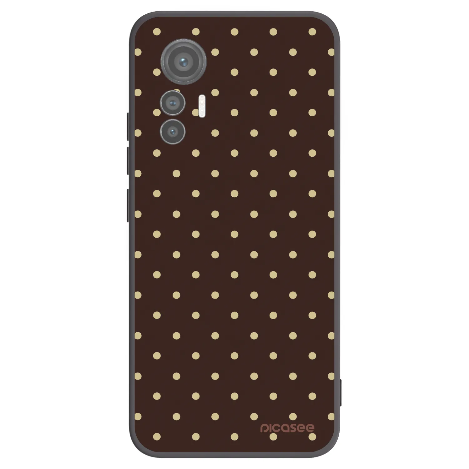 Picasee Μαύρη θήκη σιλικόνης για Xiaomi 12 Lite - Vanilla Dots & Chocolate