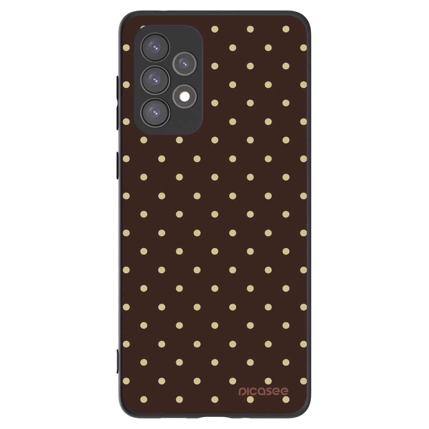 Picasee Μαύρη θήκη σιλικόνης για Samsung Galaxy A73 5G - Vanilla Dots & Chocolate
