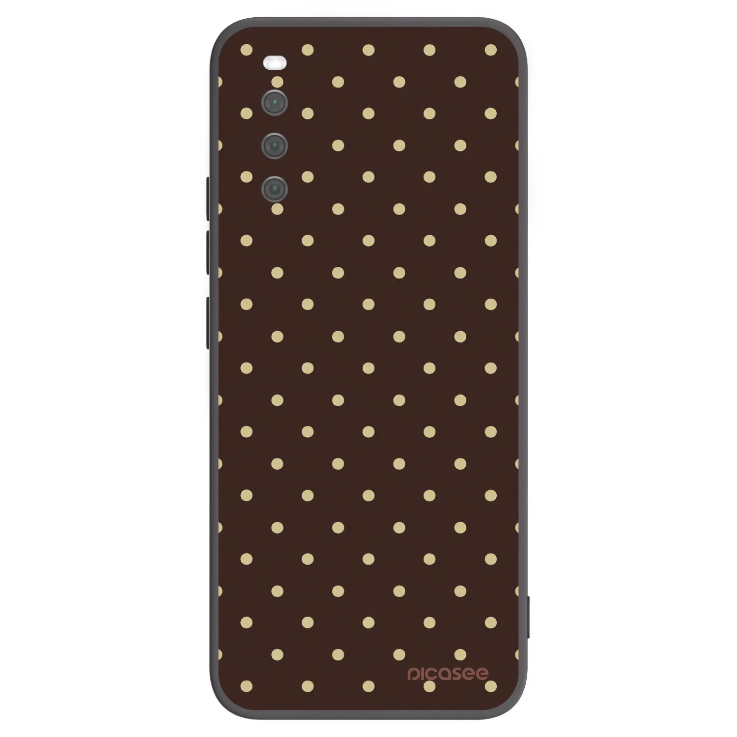 Picasee Μαύρη θήκη σιλικόνης για Sony Xperia 10 III - Vanilla Dots & Chocolate