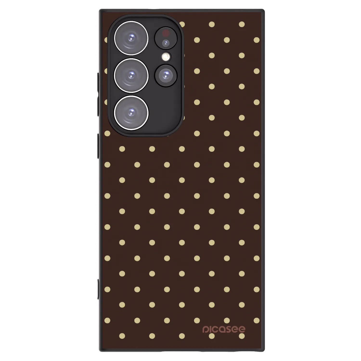 Picasee Μαύρη θήκη σιλικόνης για Samsung Galaxy S23 Ultra 5G - Vanilla Dots & Chocolate