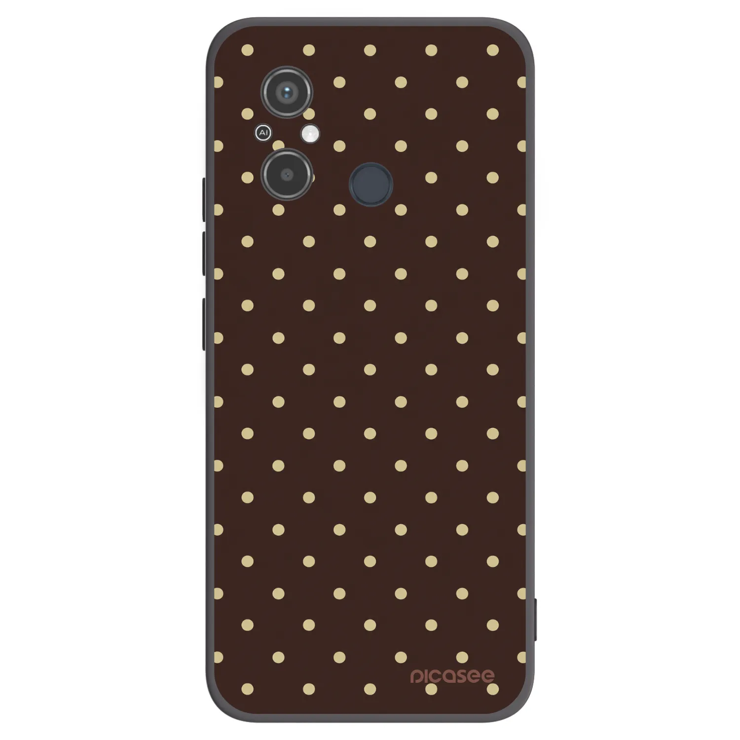 Picasee Μαύρη θήκη σιλικόνης για Xiaomi Redmi 12C - Vanilla Dots & Chocolate