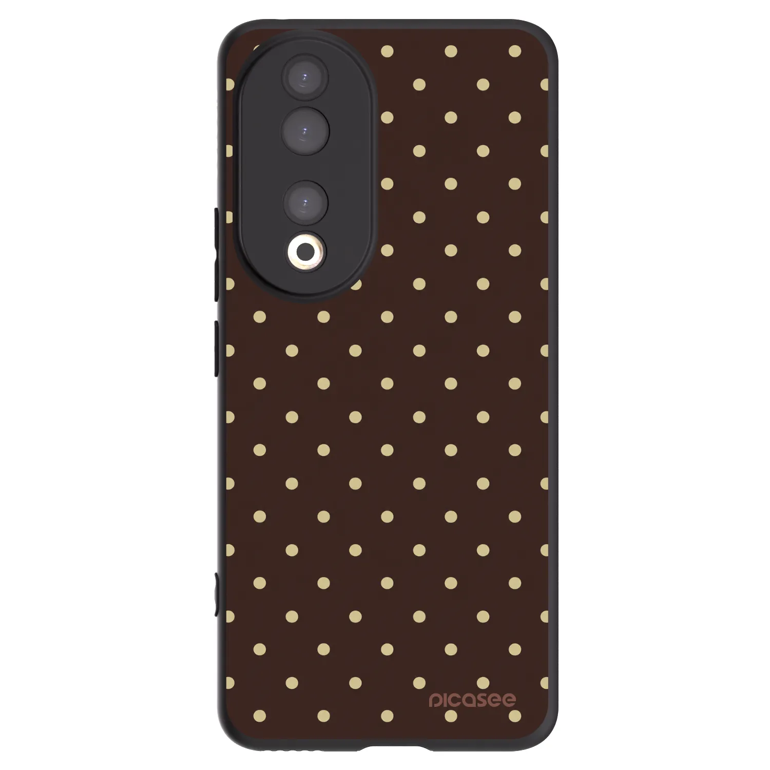 Picasee Μαύρη θήκη σιλικόνης για Honor 90 5G - Vanilla Dots & Chocolate