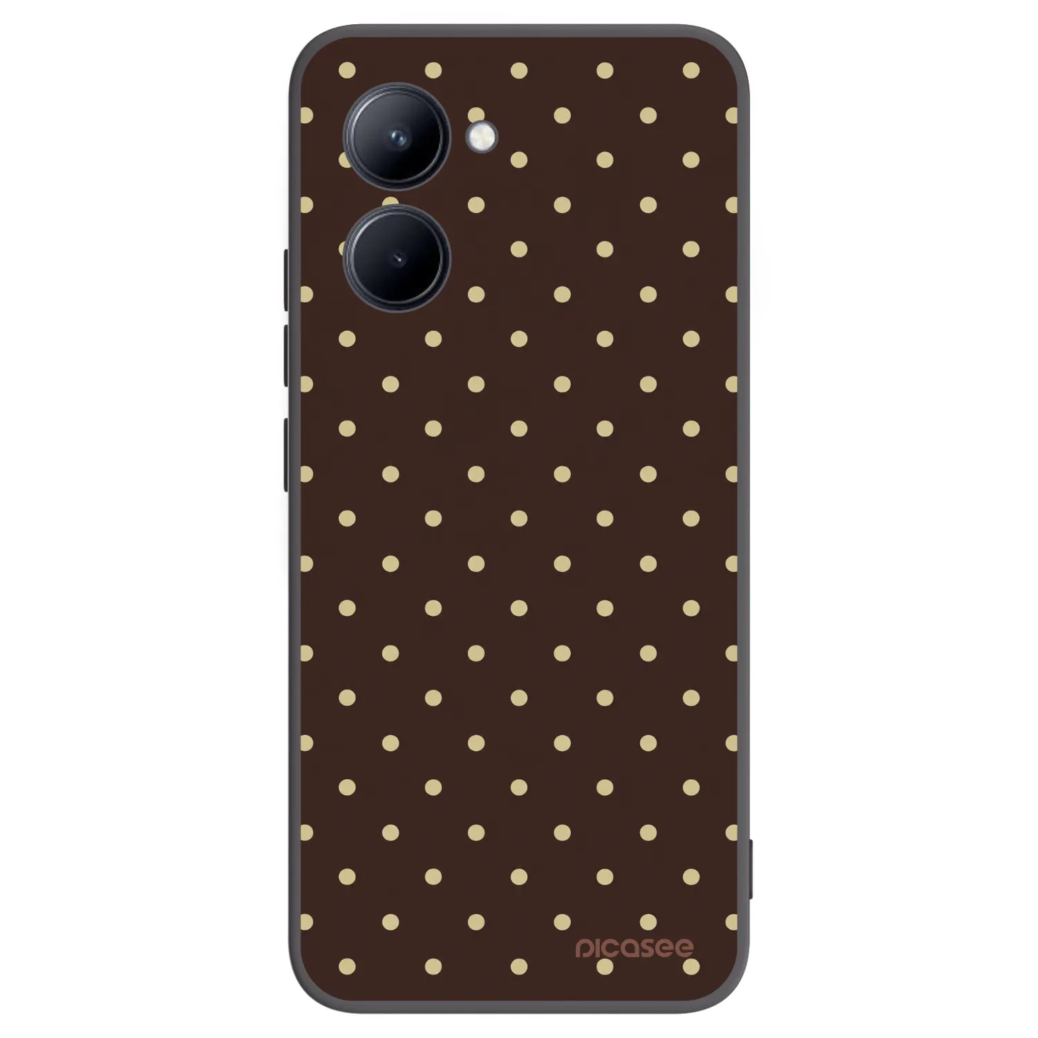 Picasee Μαύρη θήκη σιλικόνης για Realme C33 (2023) - Vanilla Dots & Chocolate