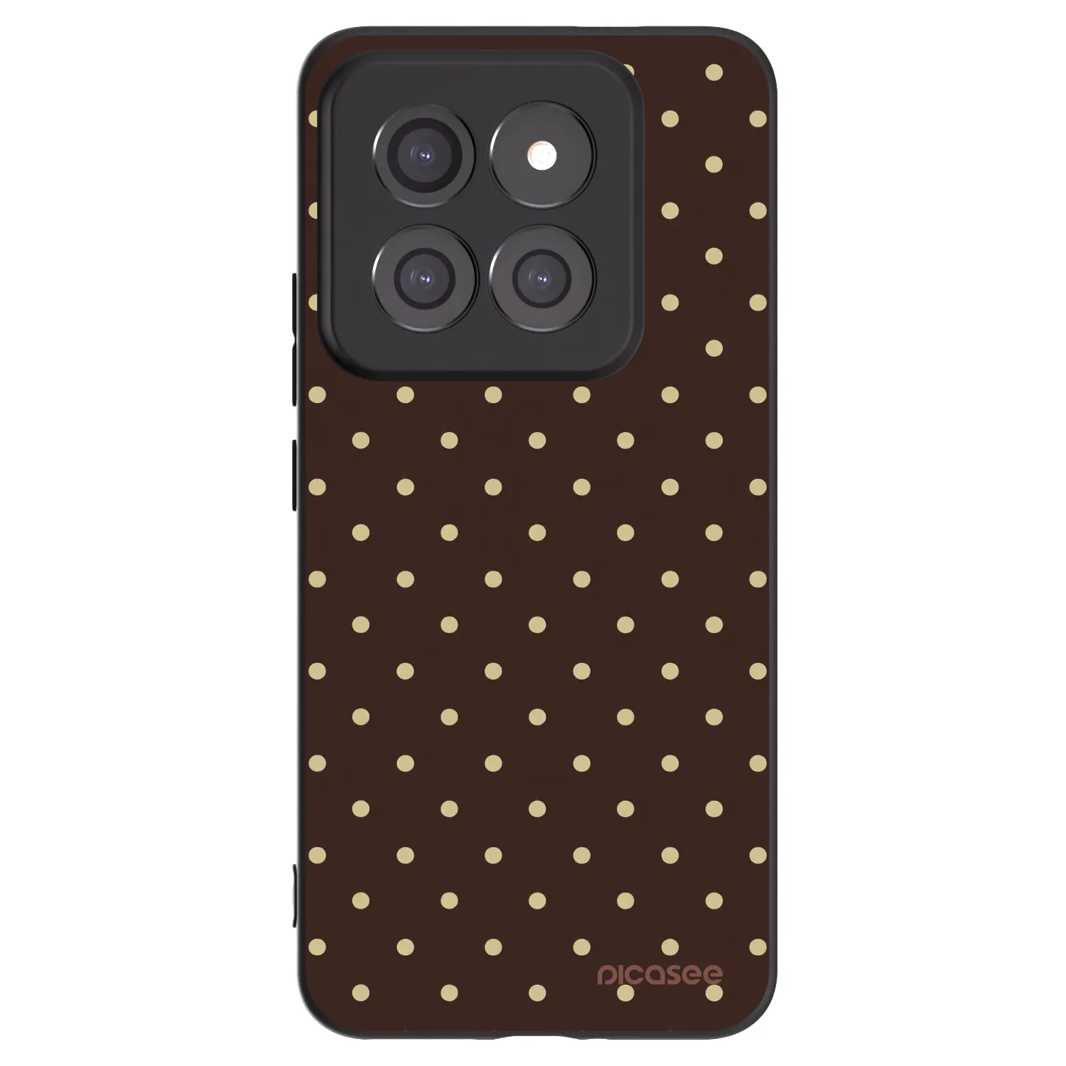 Picasee Μαύρη θήκη σιλικόνης για Xiaomi 14 Pro - Vanilla Dots & Chocolate
