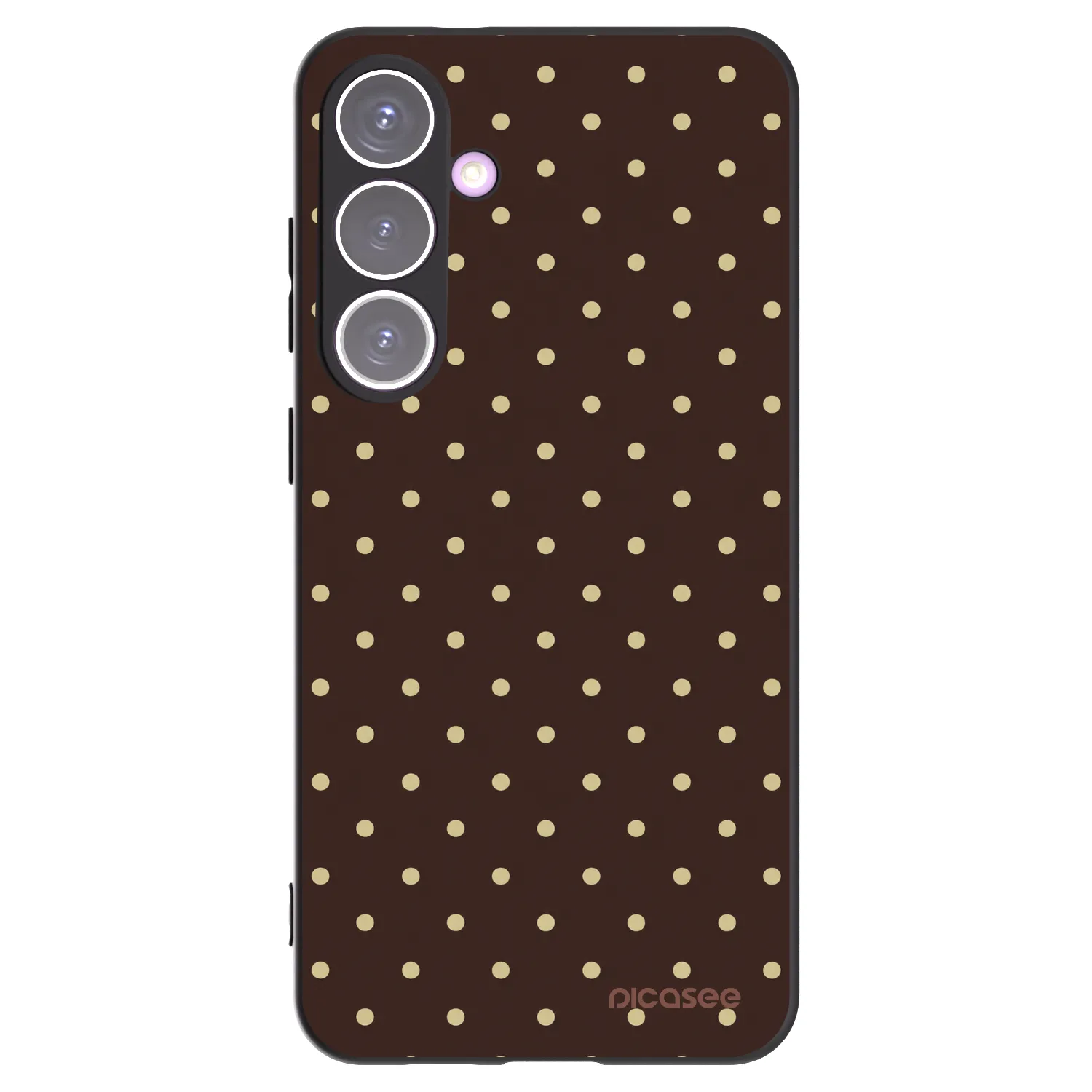 Picasee Μαύρη θήκη σιλικόνης για Samsung Galaxy S24+ S926B 5G - Vanilla Dots & Chocolate