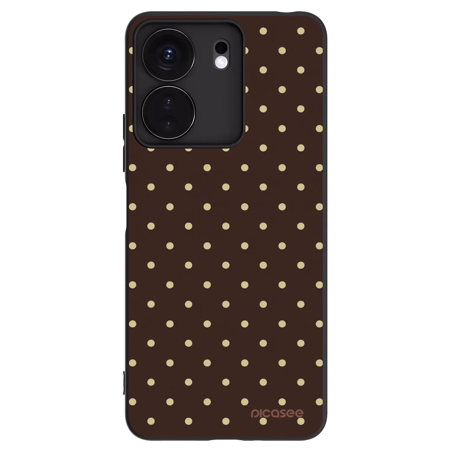 Picasee Μαύρη θήκη σιλικόνης για Xiaomi Redmi 13C 4G - Vanilla Dots & Chocolate