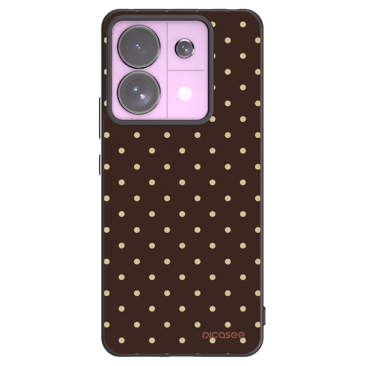 Picasee Μαύρη θήκη σιλικόνης για Xiaomi Redmi Note 13 Pro 5G - Vanilla Dots & Chocolate