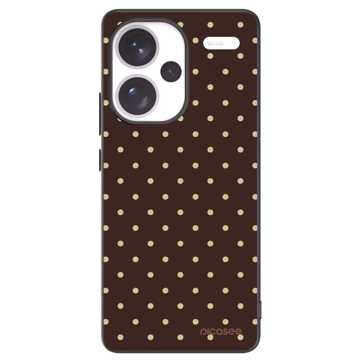 Picasee Μαύρη θήκη σιλικόνης για Xiaomi Redmi Note 13 Pro+ 5G - Vanilla Dots & Chocolate