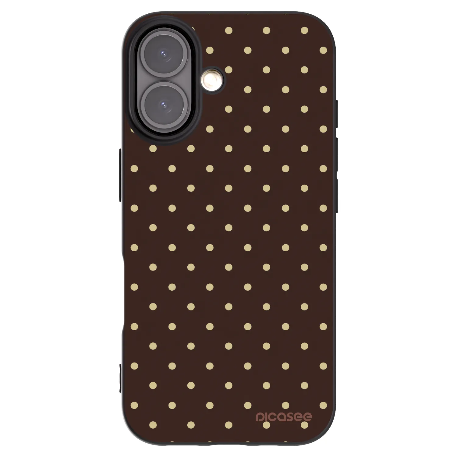 Picasee Μαύρη θήκη σιλικόνης για Apple iPhone 16 - Vanilla Dots & Chocolate