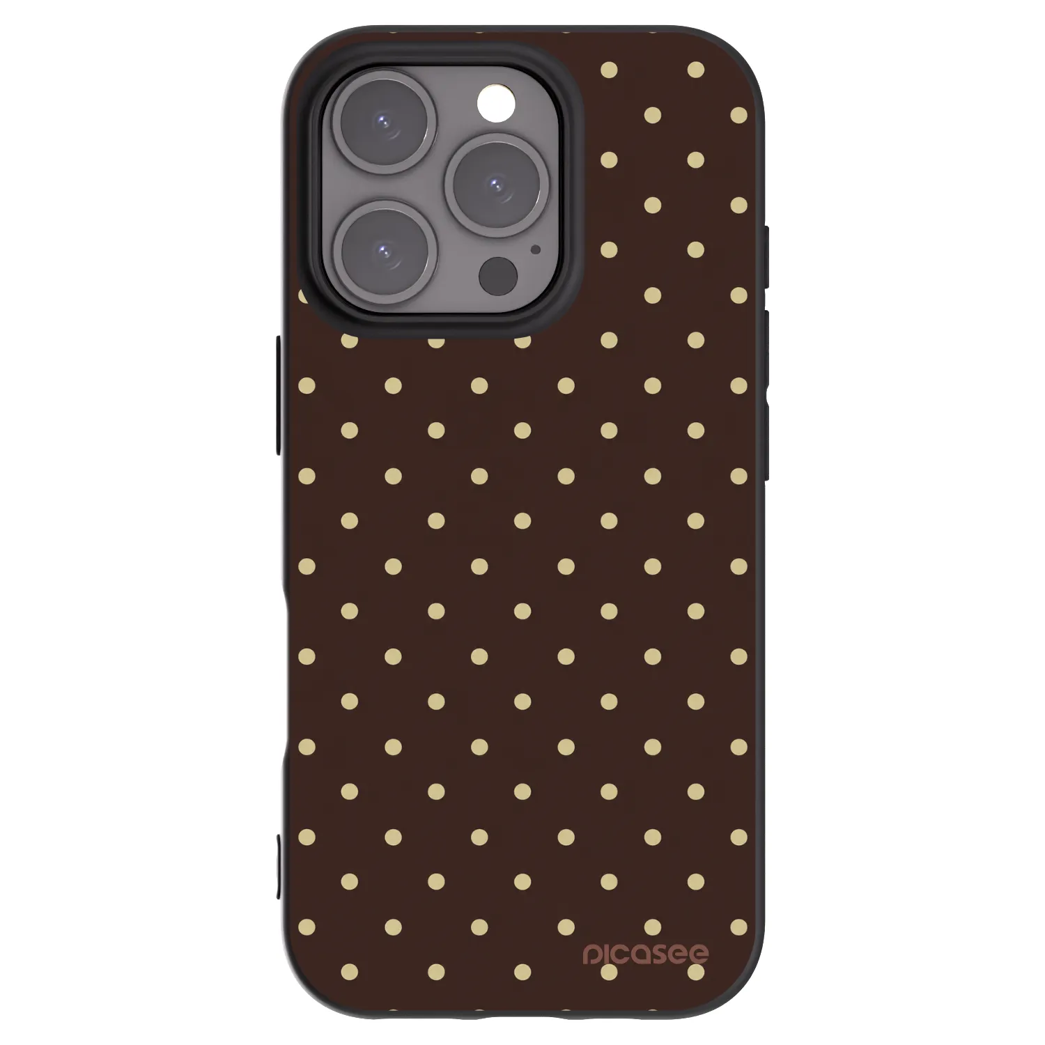 Picasee Μαύρη θήκη σιλικόνης για Apple iPhone 16 Pro - Vanilla Dots & Chocolate