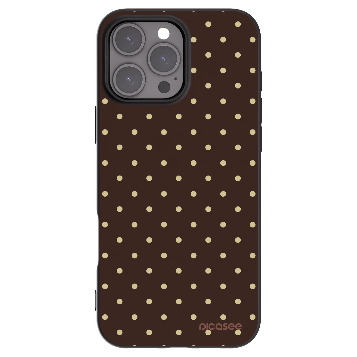 Picasee Μαύρη θήκη σιλικόνης για Apple iPhone 16 Pro Max - Vanilla Dots & Chocolate