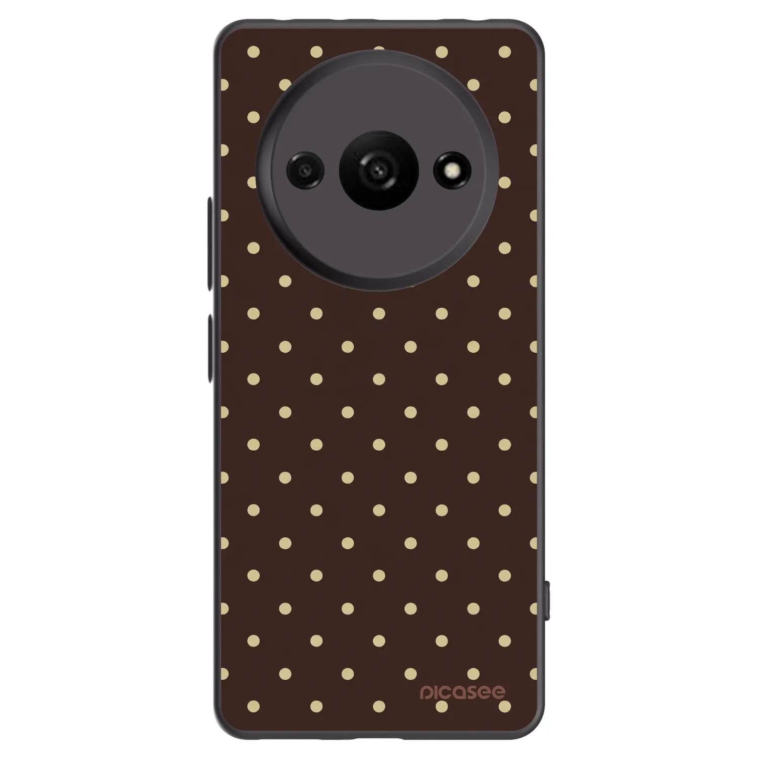 Picasee Μαύρη θήκη σιλικόνης για Xiaomi Redmi A3 - Vanilla Dots & Chocolate