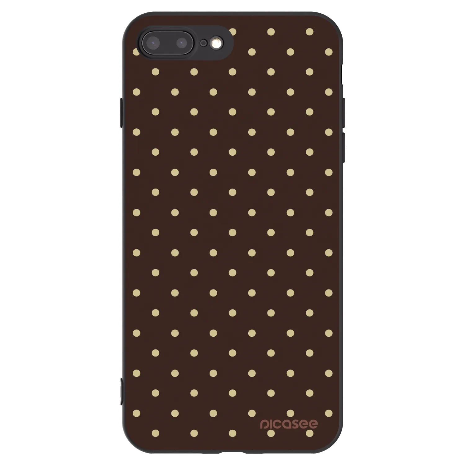 Picasee Μαύρη θήκη σιλικόνης για Apple iPhone 8 Plus - Vanilla Dots & Chocolate