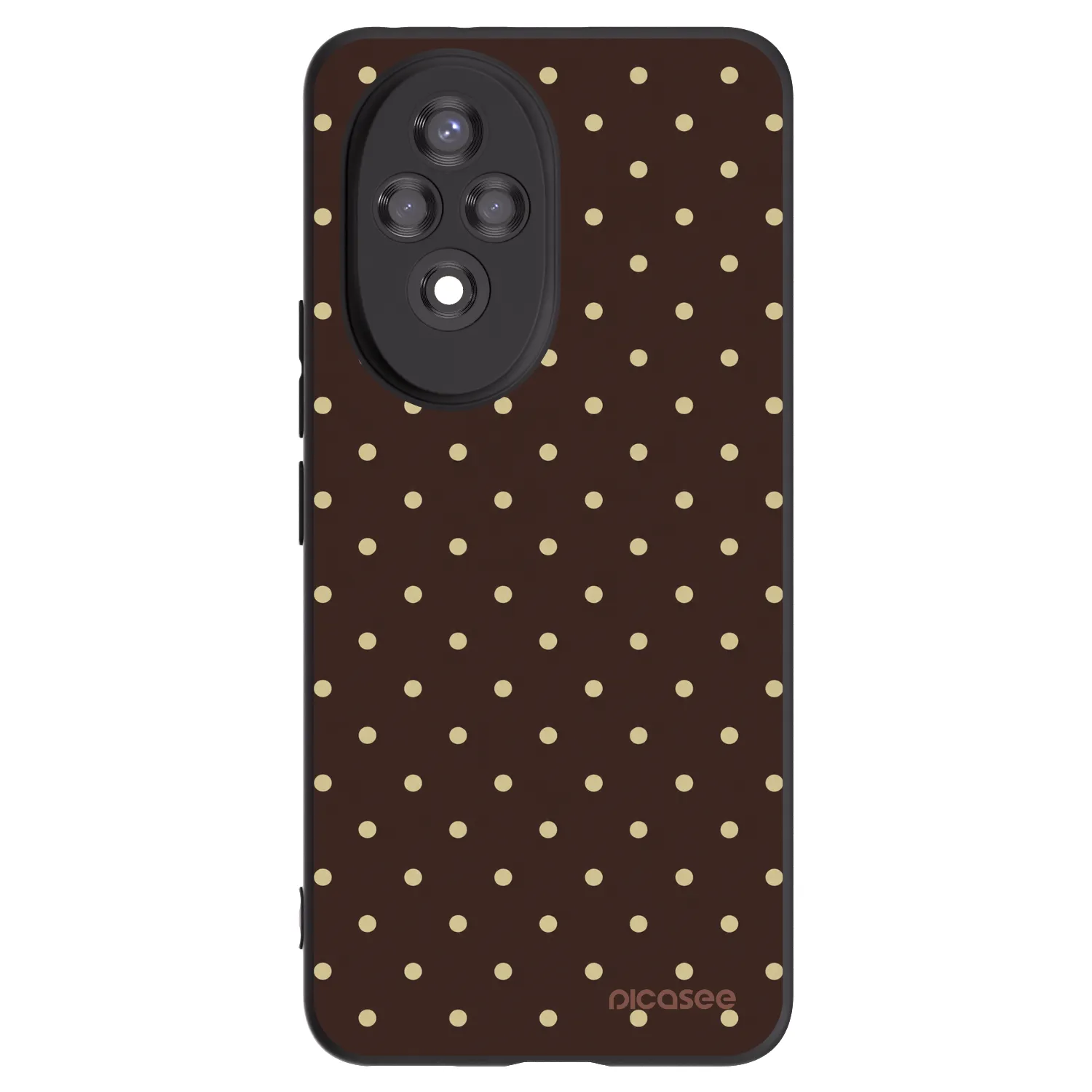 Picasee Μαύρη θήκη σιλικόνης για Honor 200 5G - Vanilla Dots & Chocolate