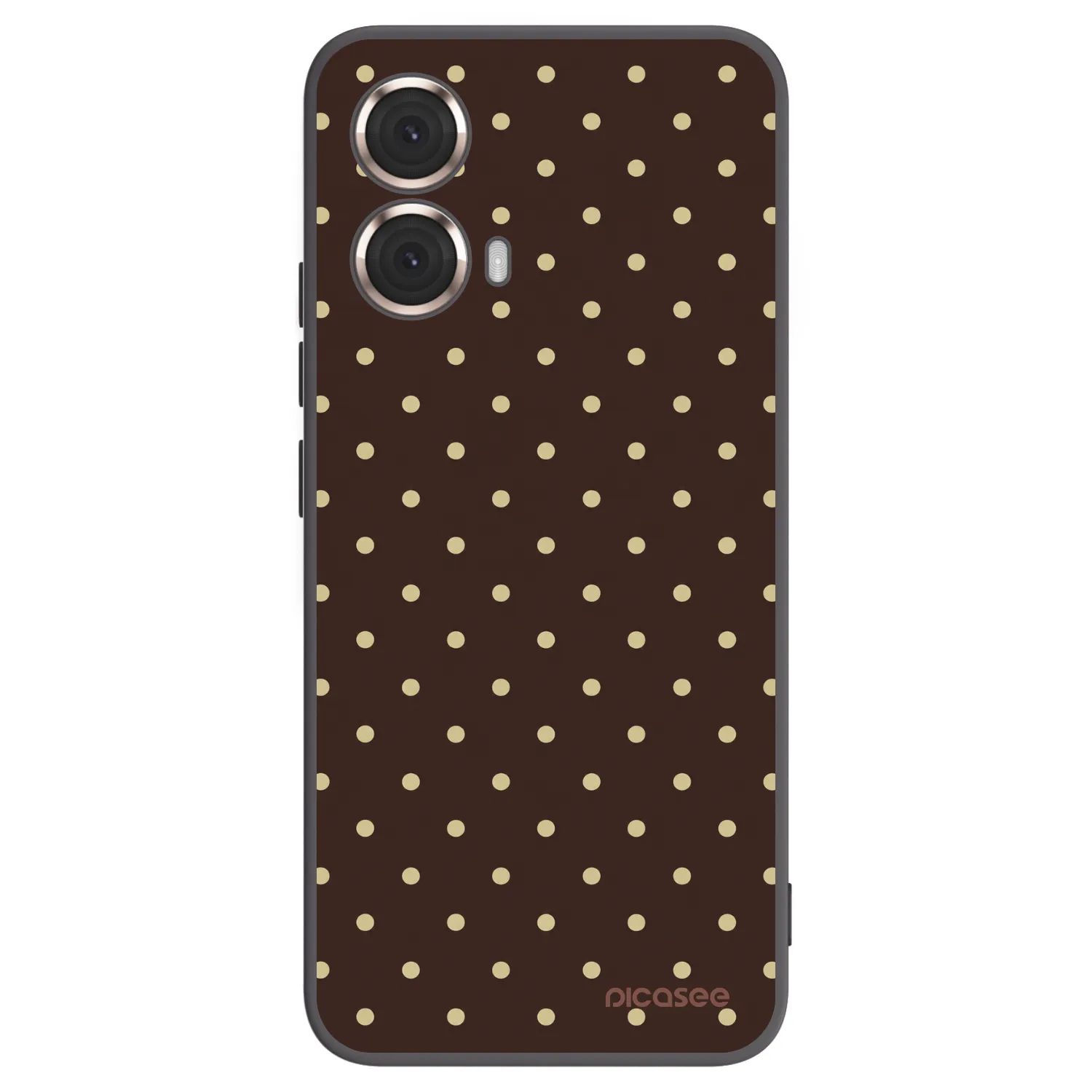 Picasee Μαύρη θήκη σιλικόνης για Motorola Moto G85 - Vanilla Dots & Chocolate