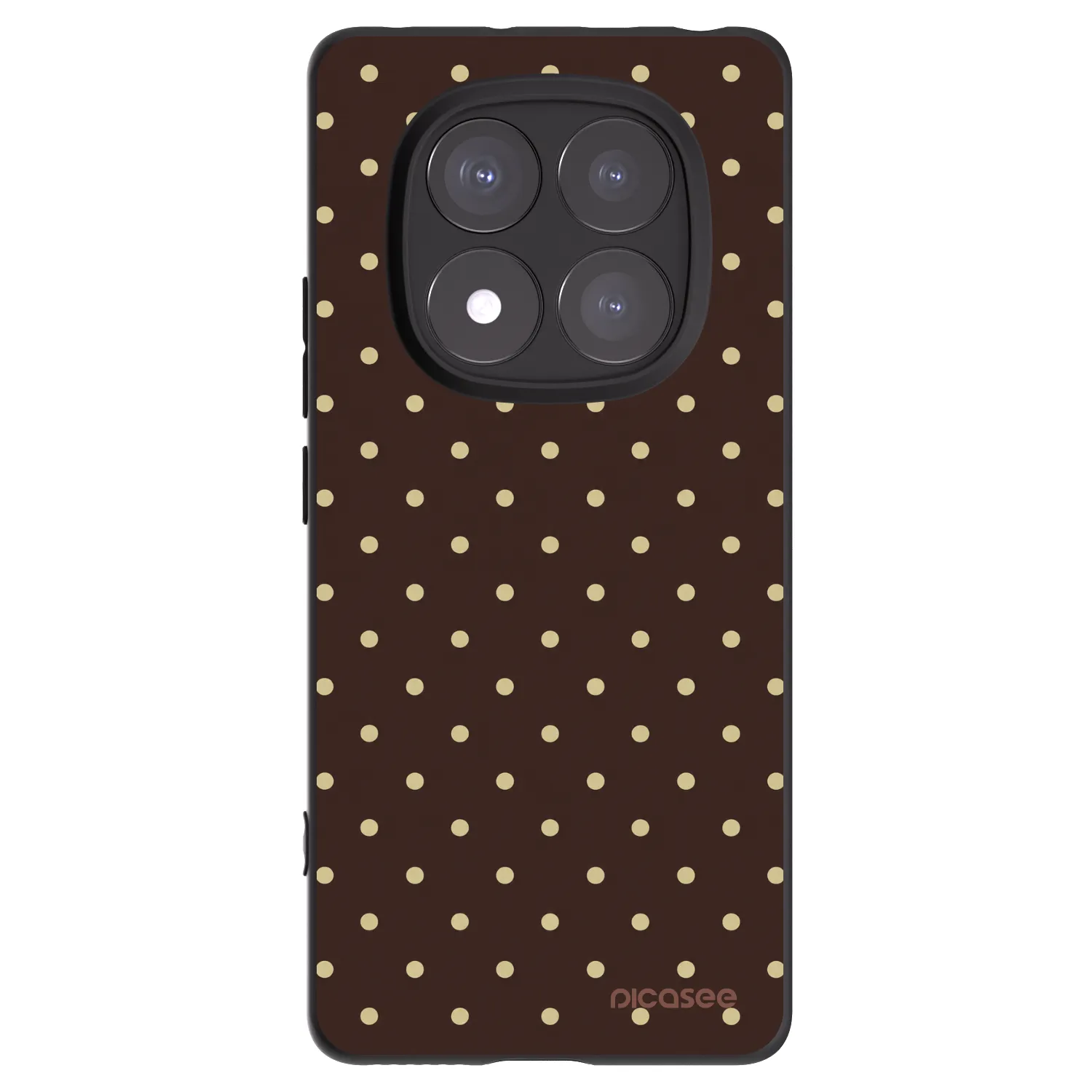 Picasee Μαύρη θήκη σιλικόνης για Xiaomi Redmi Note 14 Pro+ 5G - Vanilla Dots & Chocolate