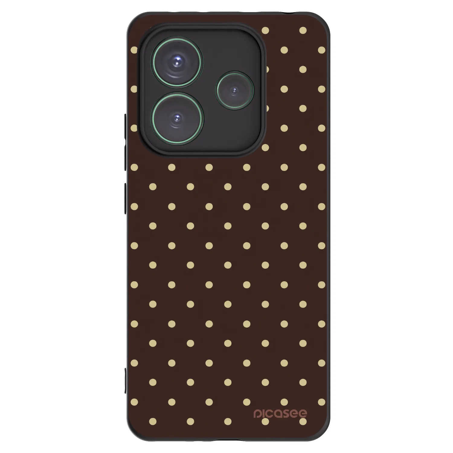 Picasee Μαύρη θήκη σιλικόνης για Xiaomi Redmi Note 14 5G - Vanilla Dots & Chocolate