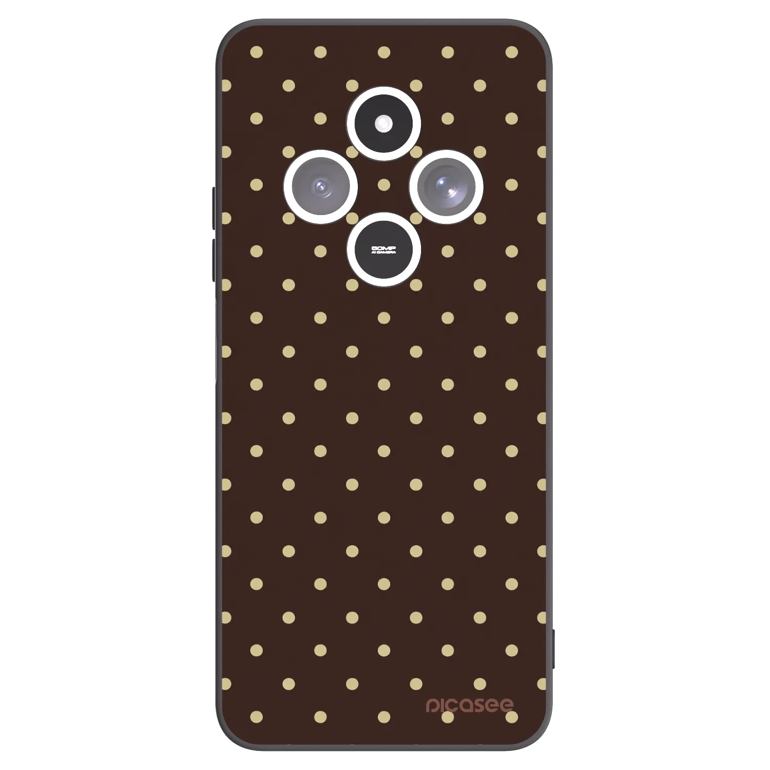 Picasee Μαύρη θήκη σιλικόνης για Xiaomi Redmi 14C - Vanilla Dots & Chocolate