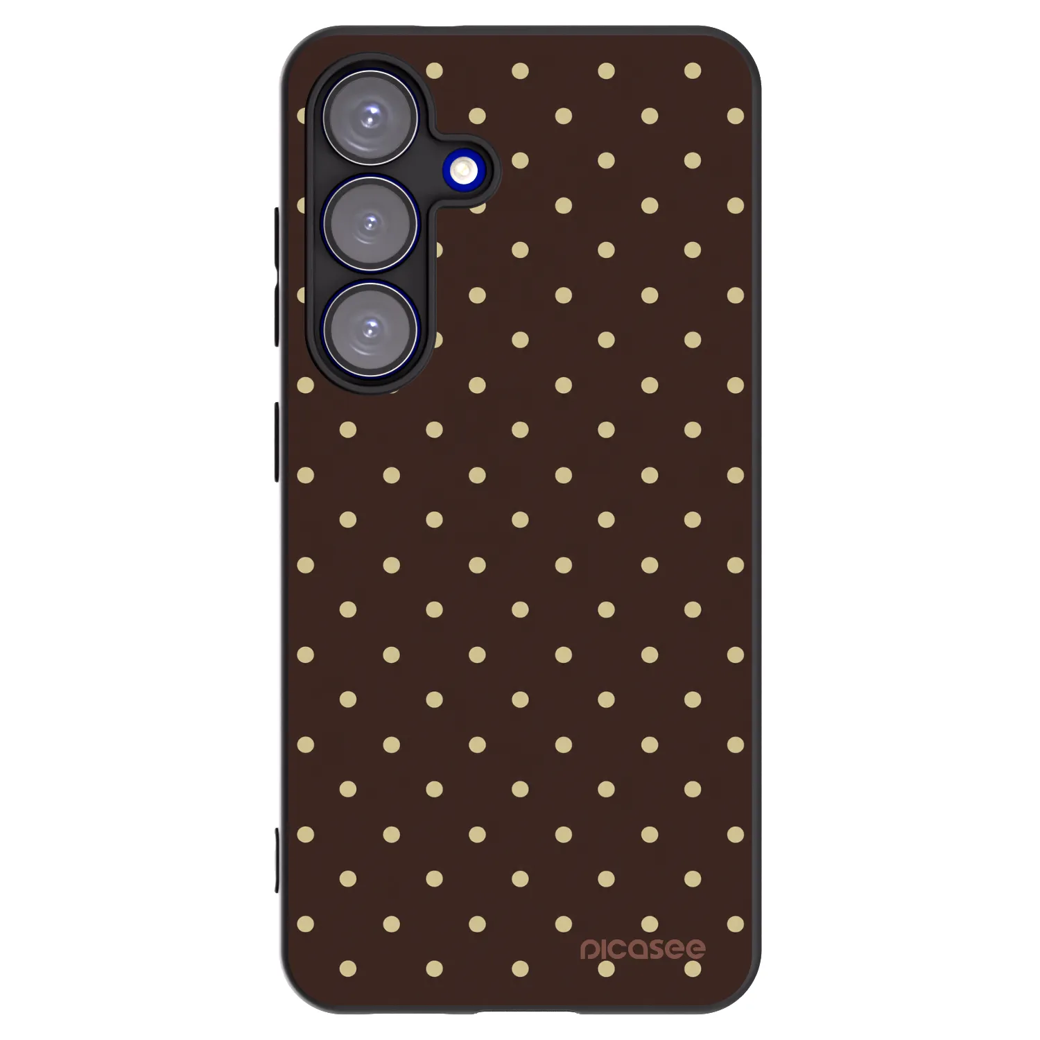 Picasee Μαύρη θήκη σιλικόνης για Samsung Galaxy S25 5G - Vanilla Dots & Chocolate